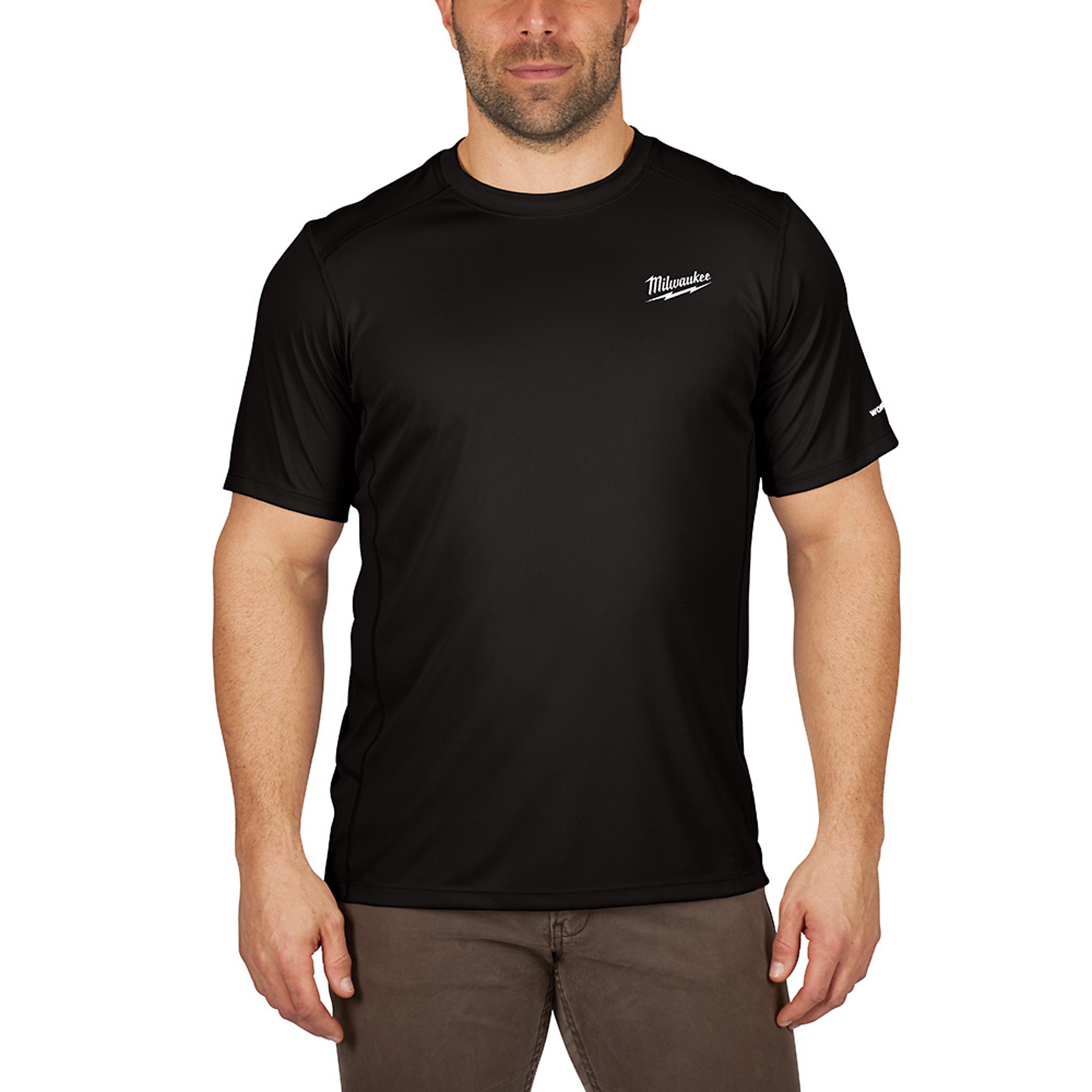Milwaukee WORKSKIN Lightweight Performance Shirt, Short Sleeve, Black, Large, Model# 414B-L