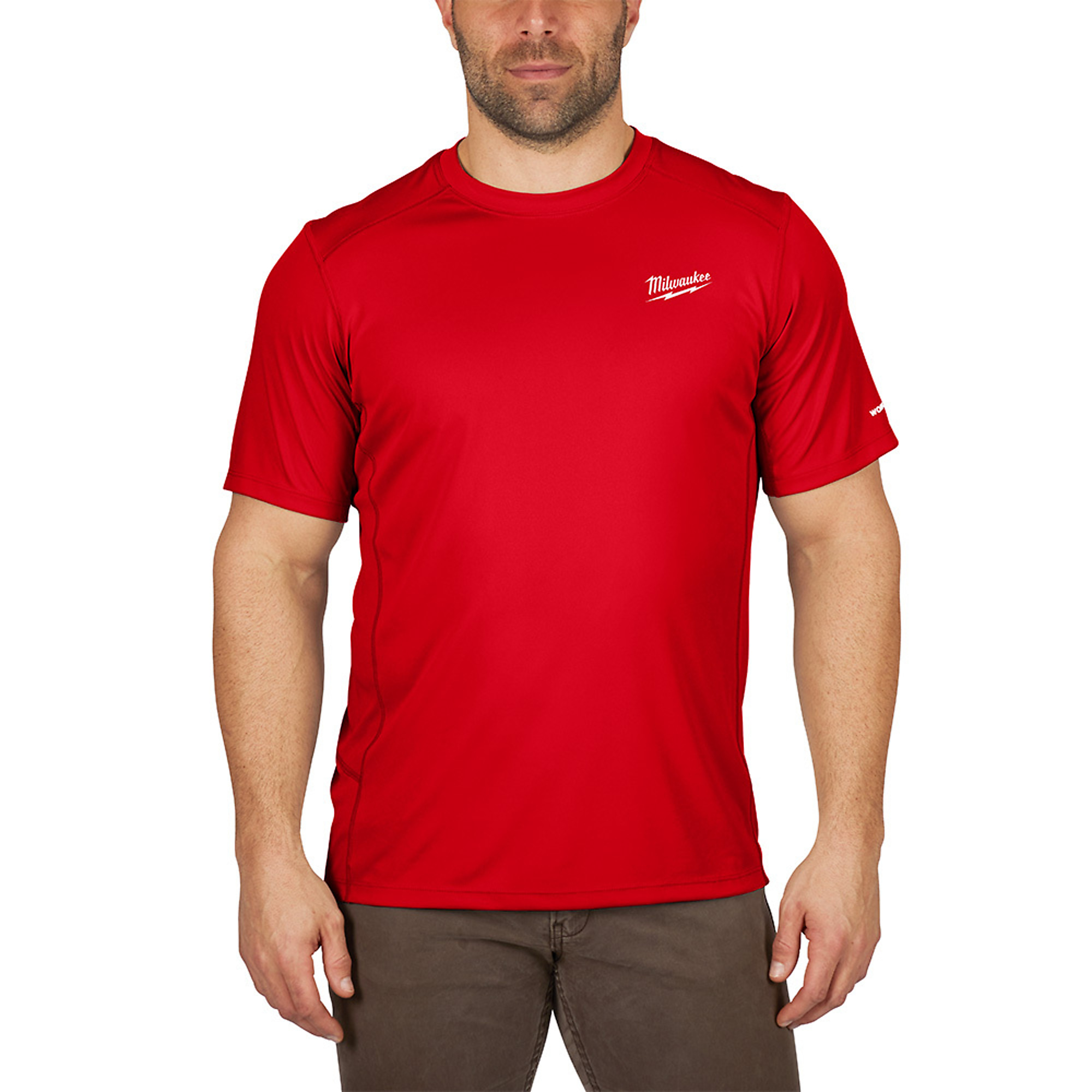 Milwaukee WORKSKIN Lightweight Performance Shirt, Short Sleeve, Red, 2XL, Model# 414R-2X