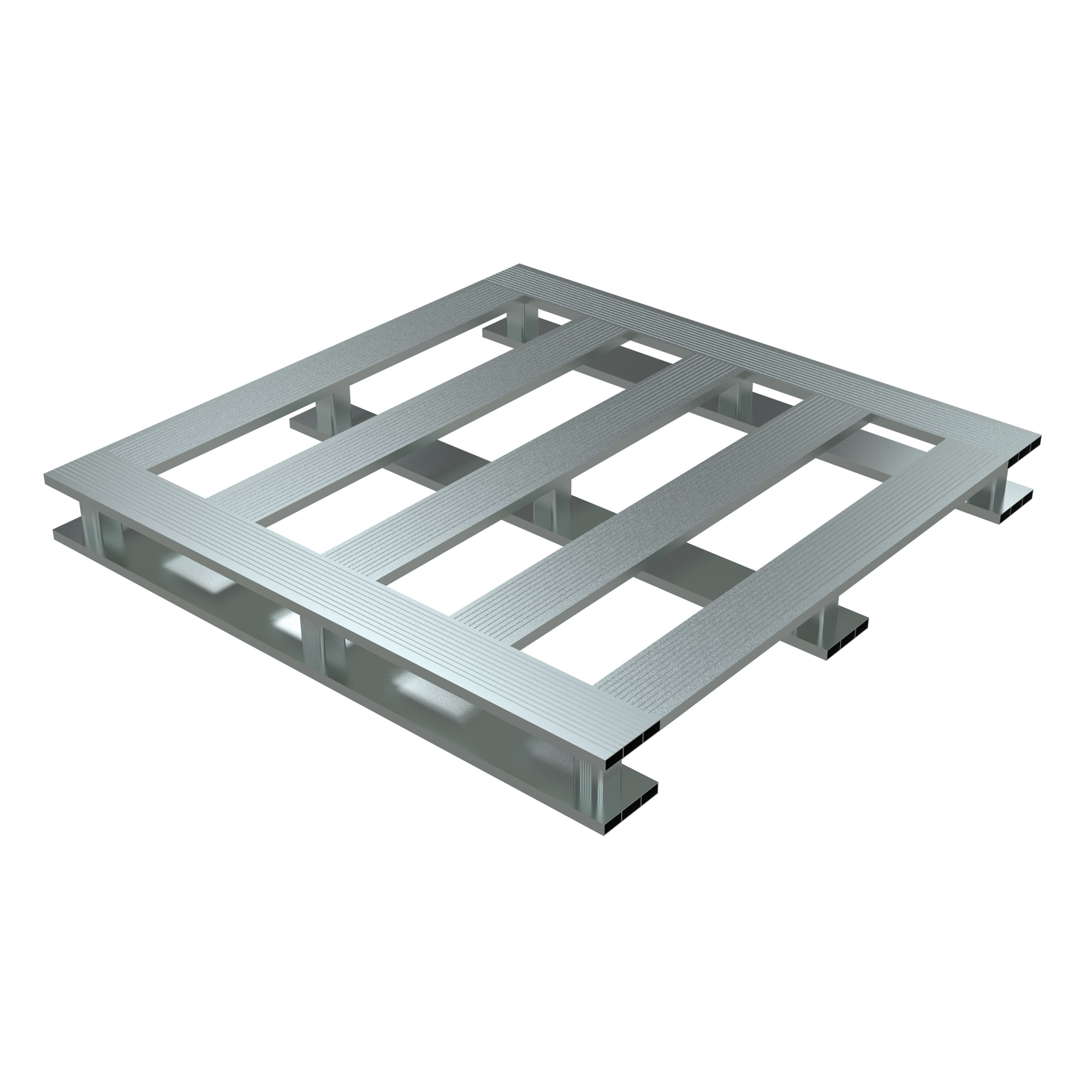 Vestil Aluminum Skid Bottom Pallet - 48in. x 48in., 6000 lb Capacity, Non-Skid Surface, Model# AP-4848-SB