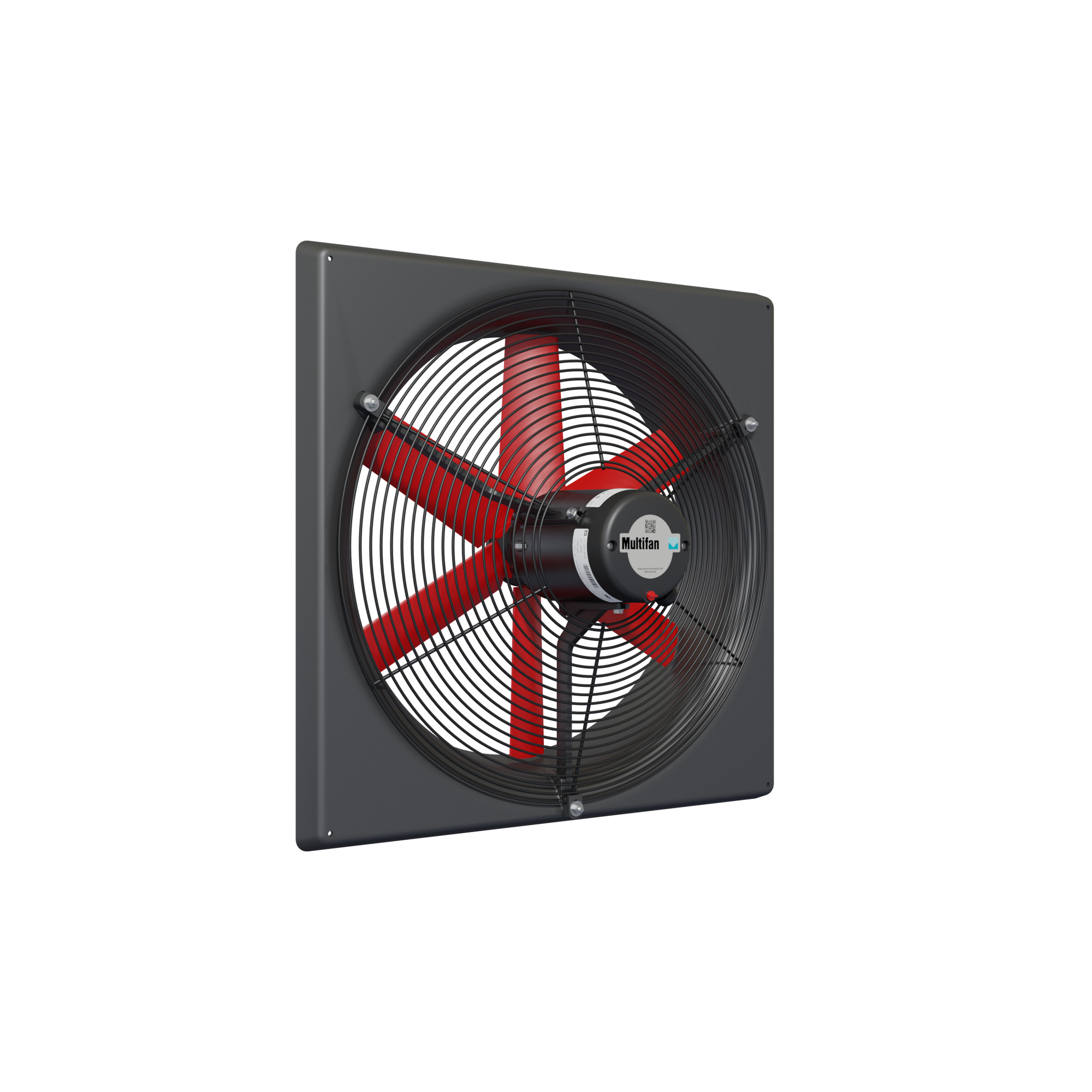 Multifan 3-Phase Panel Fan with Intake Guard, 22in., 7700 CFM, 2 HP, 265/460 Volt, Model# V4D56K-460V