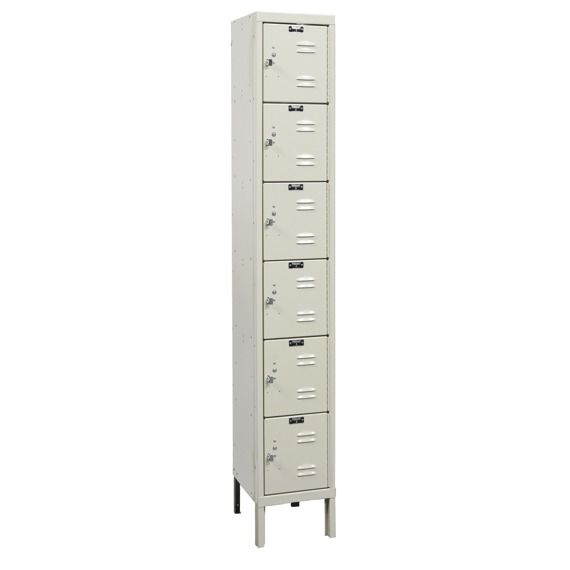 Hallowell, Six Tier Premium Locker, Height 78 in, Width 12 in, Color Tan, Model# U1288-6A-PT