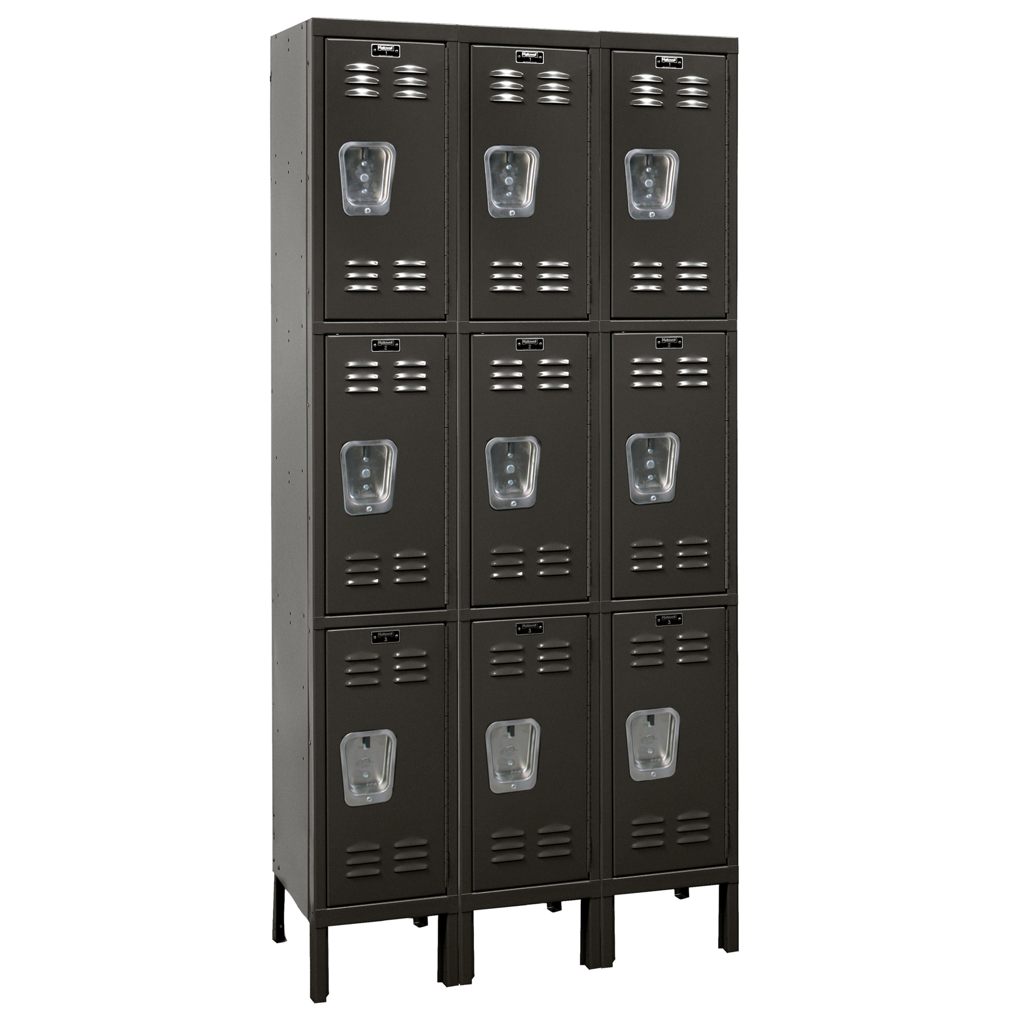 Hallowell, Triple Tier Premium Locker, Height 78 in, Width 36 in, Color Black, Model# U3228-3A-ME