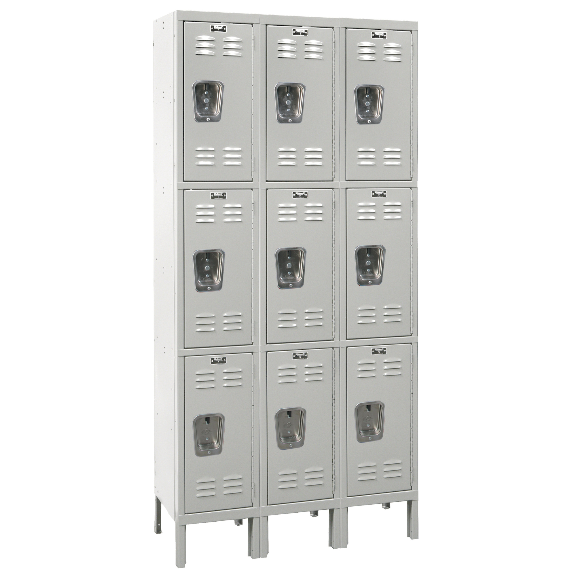 Hallowell, Triple Tier Premium Locker, Height 78 in, Width 36 in, Color Gray, Model# U3288-3A-PL