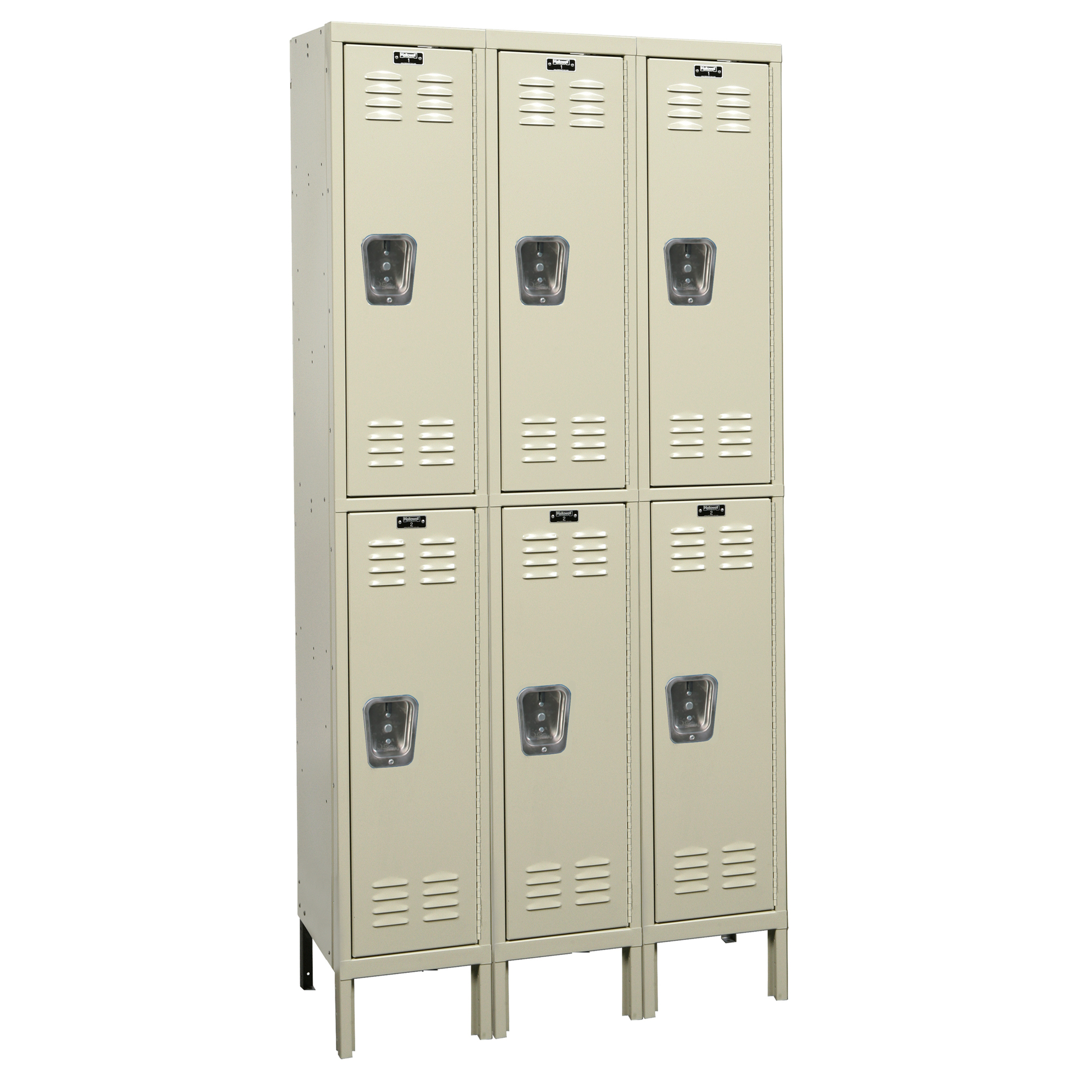 Hallowell, Double Tier Premium Locker, Height 78 in, Width 54 in, Color Tan, Model# U3848-2PT