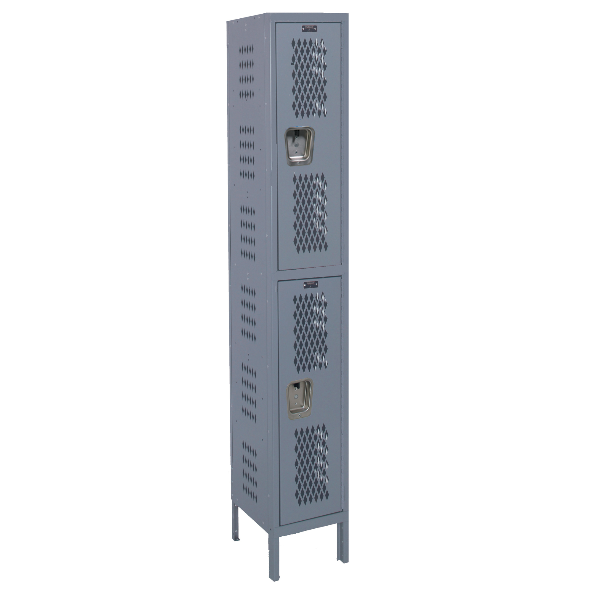 Hallowell, Double Tier Heavy-Duty Ventilated Locker, Height 78 in, Width 15 in, Color Dark Gray, Model# U1588-2HV-A-HG