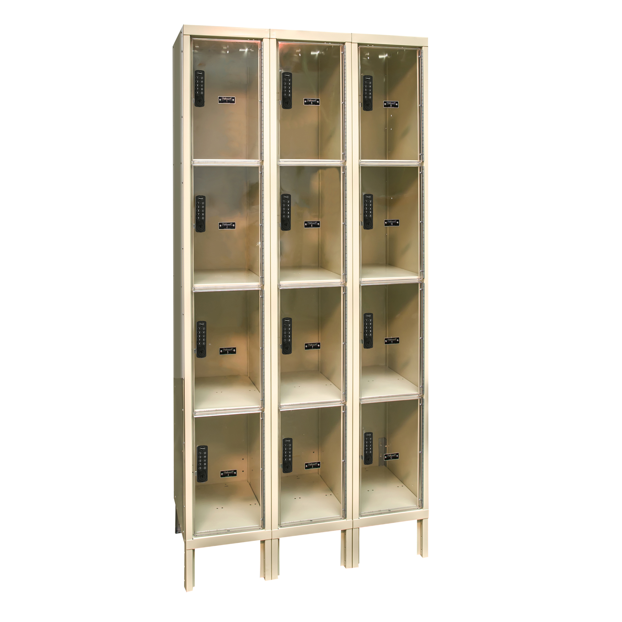 Hallowell, DigiTech Four Tier Safety-View Plus Locker, Height 78 in, Width 36 in, Color Tan, Model# UESVP3288-4A-PT