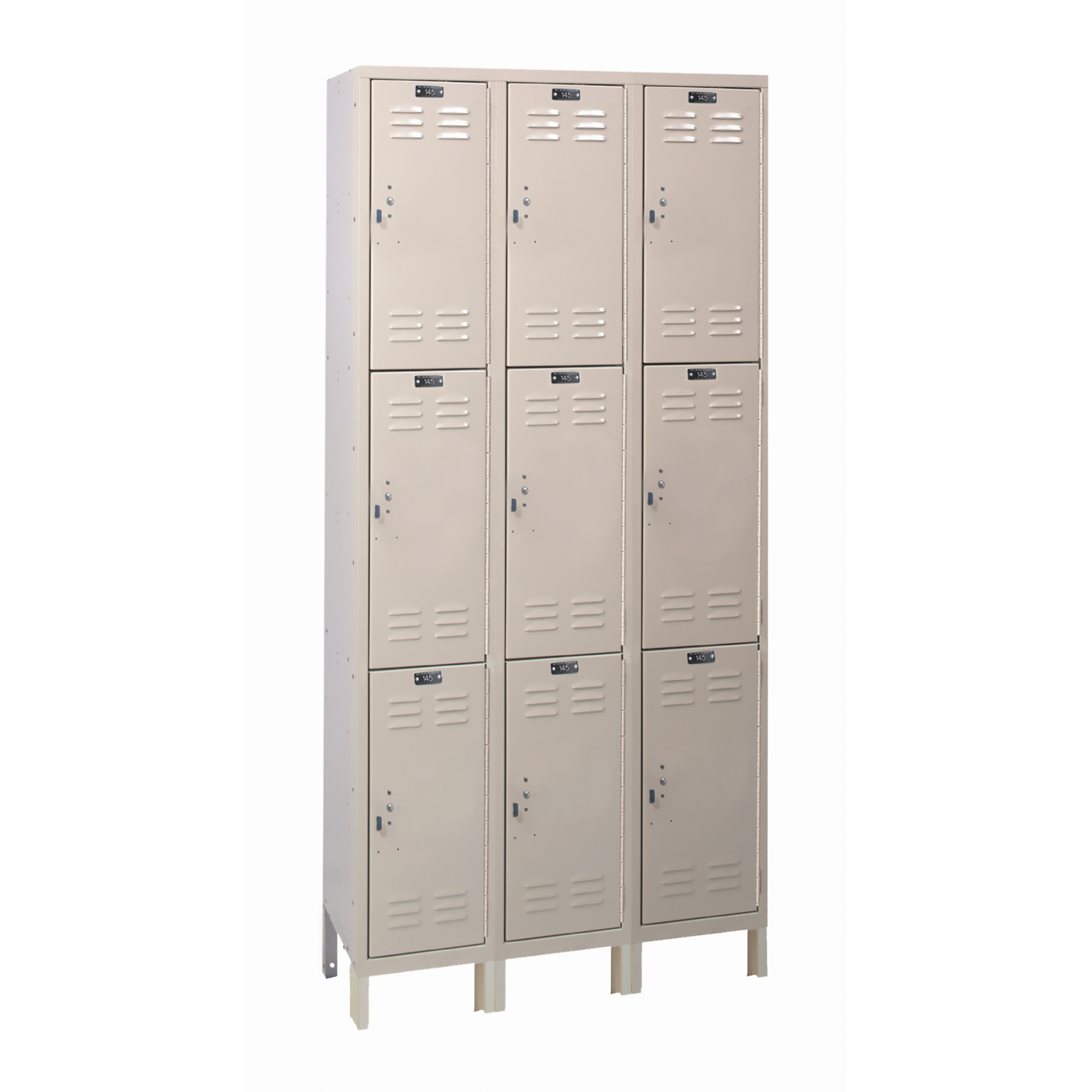 Hallowell, Triple Tier Value Max Locker, Height 78 in, Width 36 in, Color Tan, Model# UH3258-3A-PT