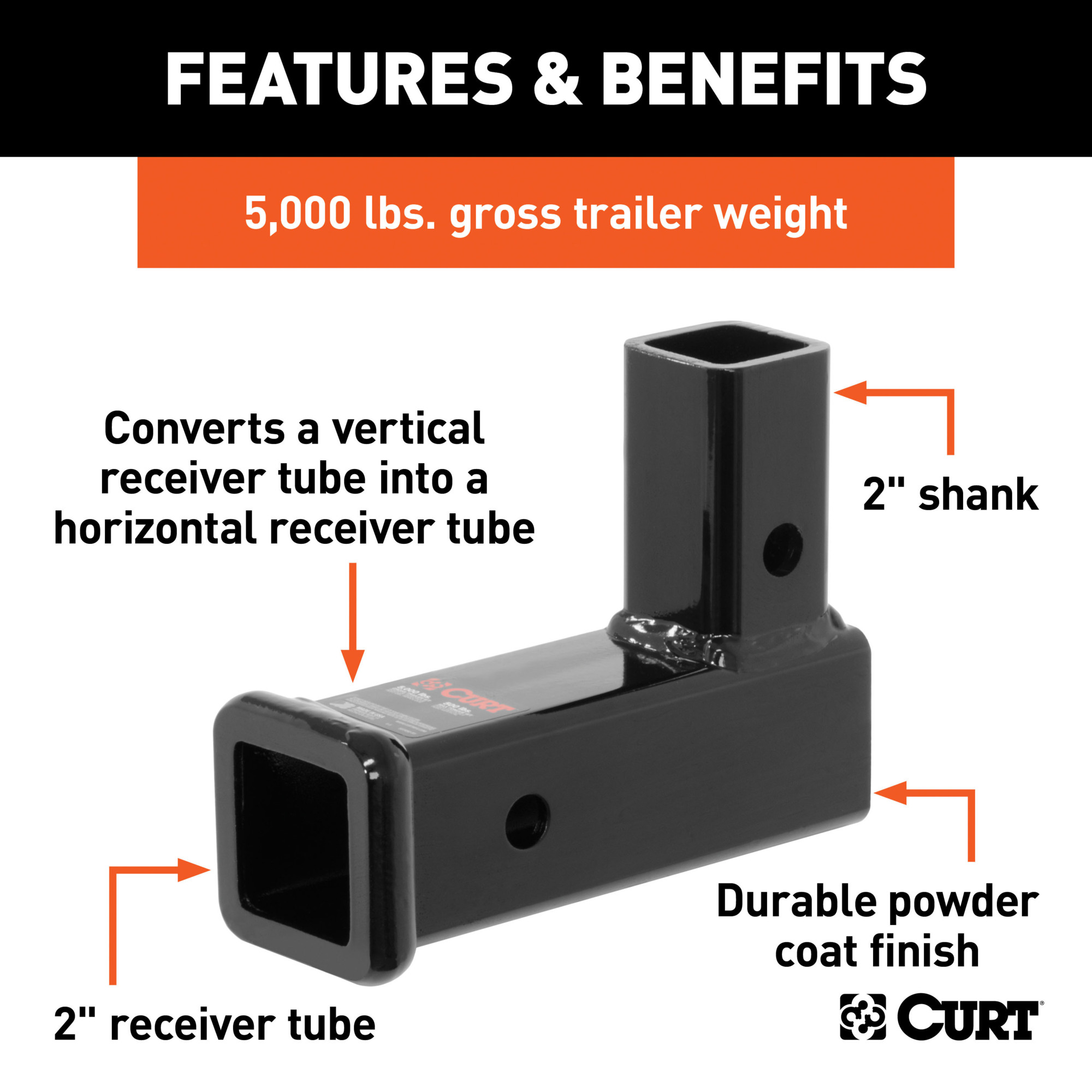 Curt Manufacturing, Vertical Receiver Adapter, Model# 45013 | Northern Tool