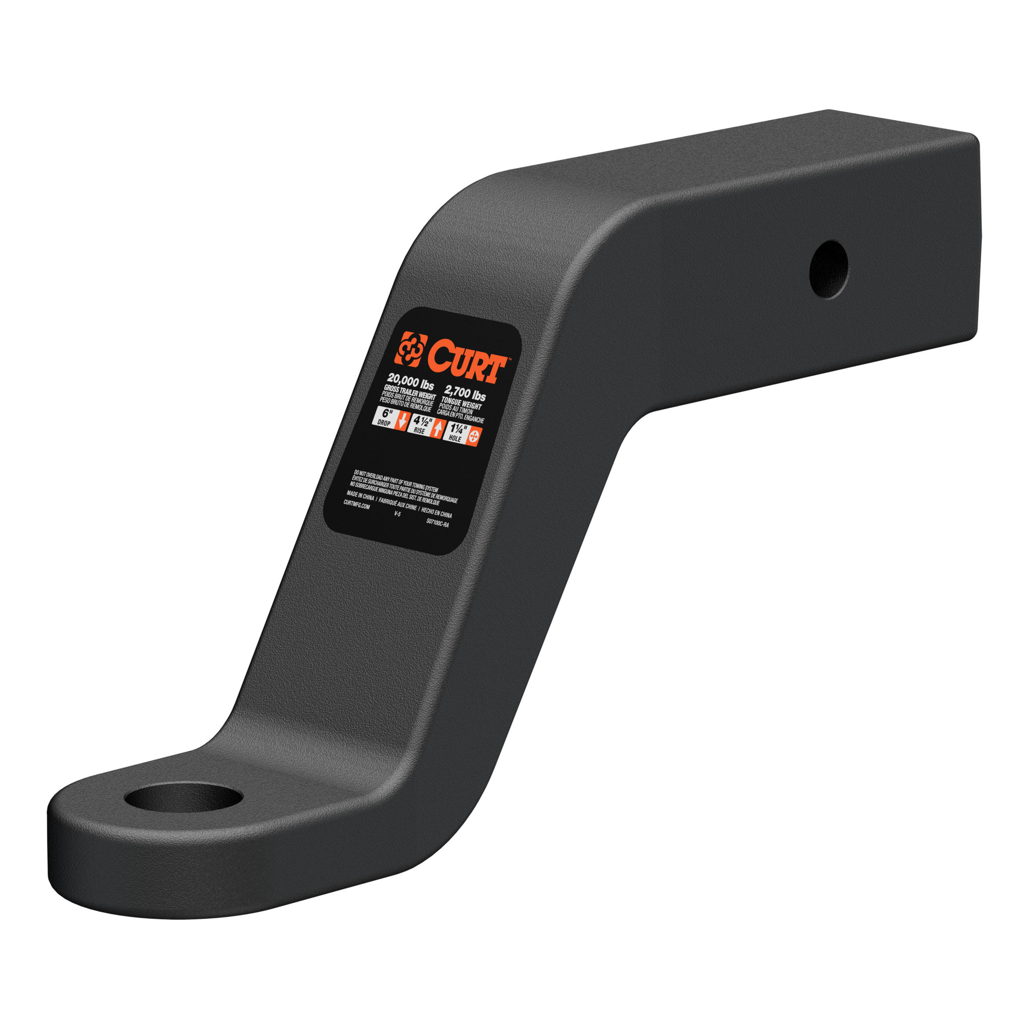 Curt Manufacturing, Commercial Duty Forged Ball Mount (2-1/2in. Shank, 6in. Drop), Model# 45459
