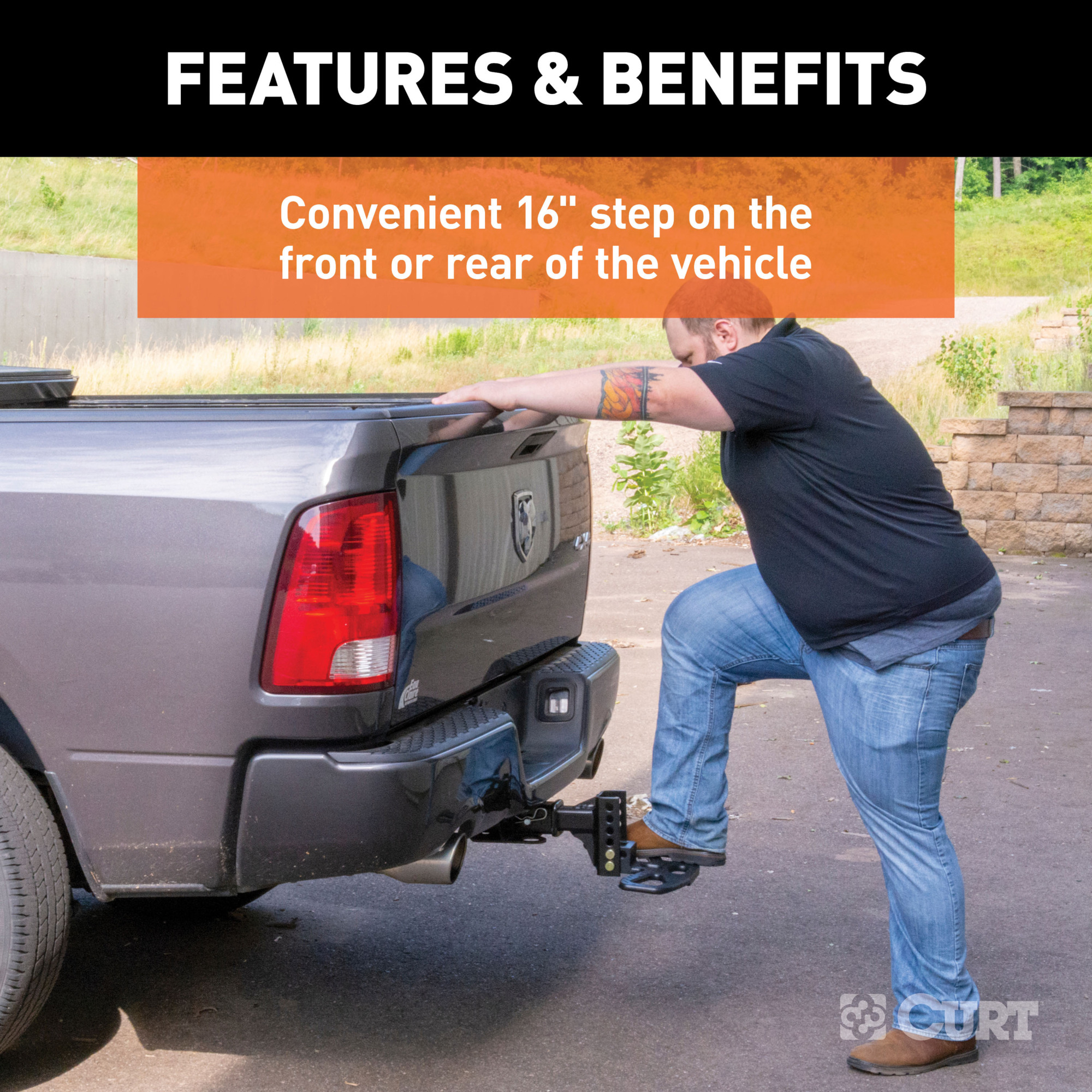 Curt Manufacturing, Adjustable Channel Mount Hitch Step, Model 45909