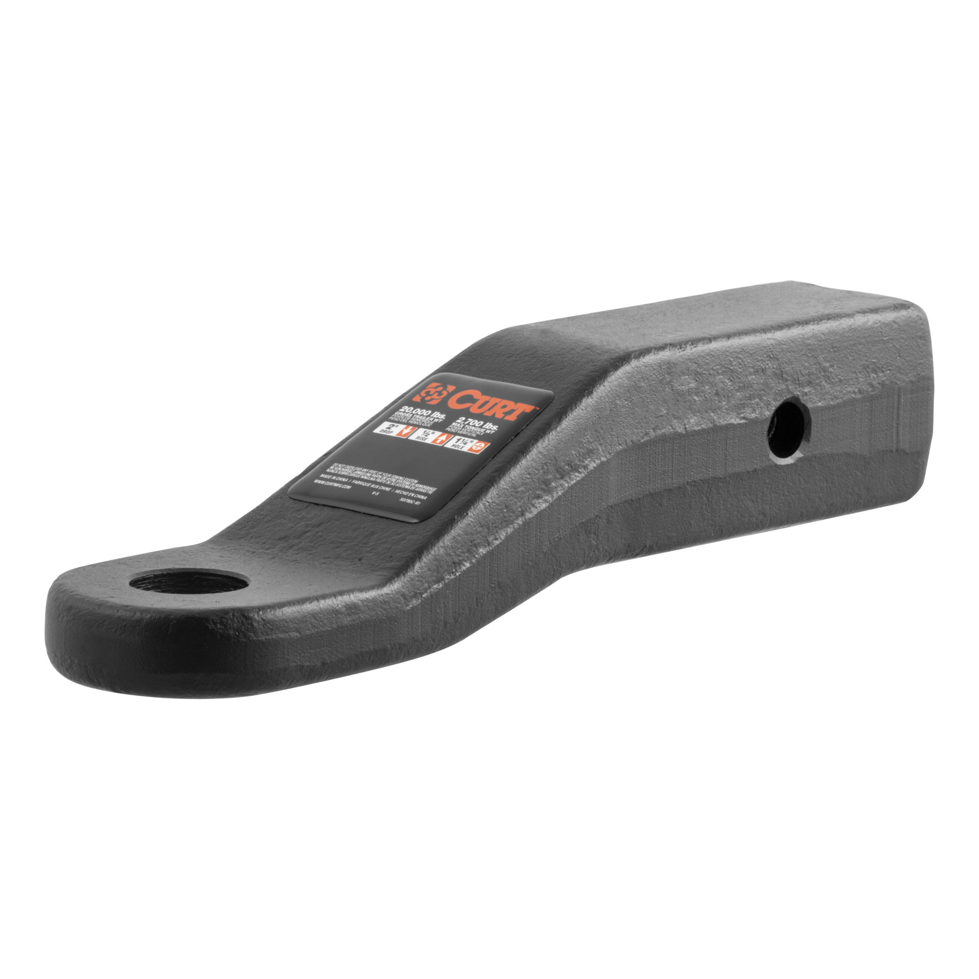 Curt Manufacturing, Commercial Duty Forged Ball Mount (2-1/2in. Shank, 2in. Drop), Model# 45456