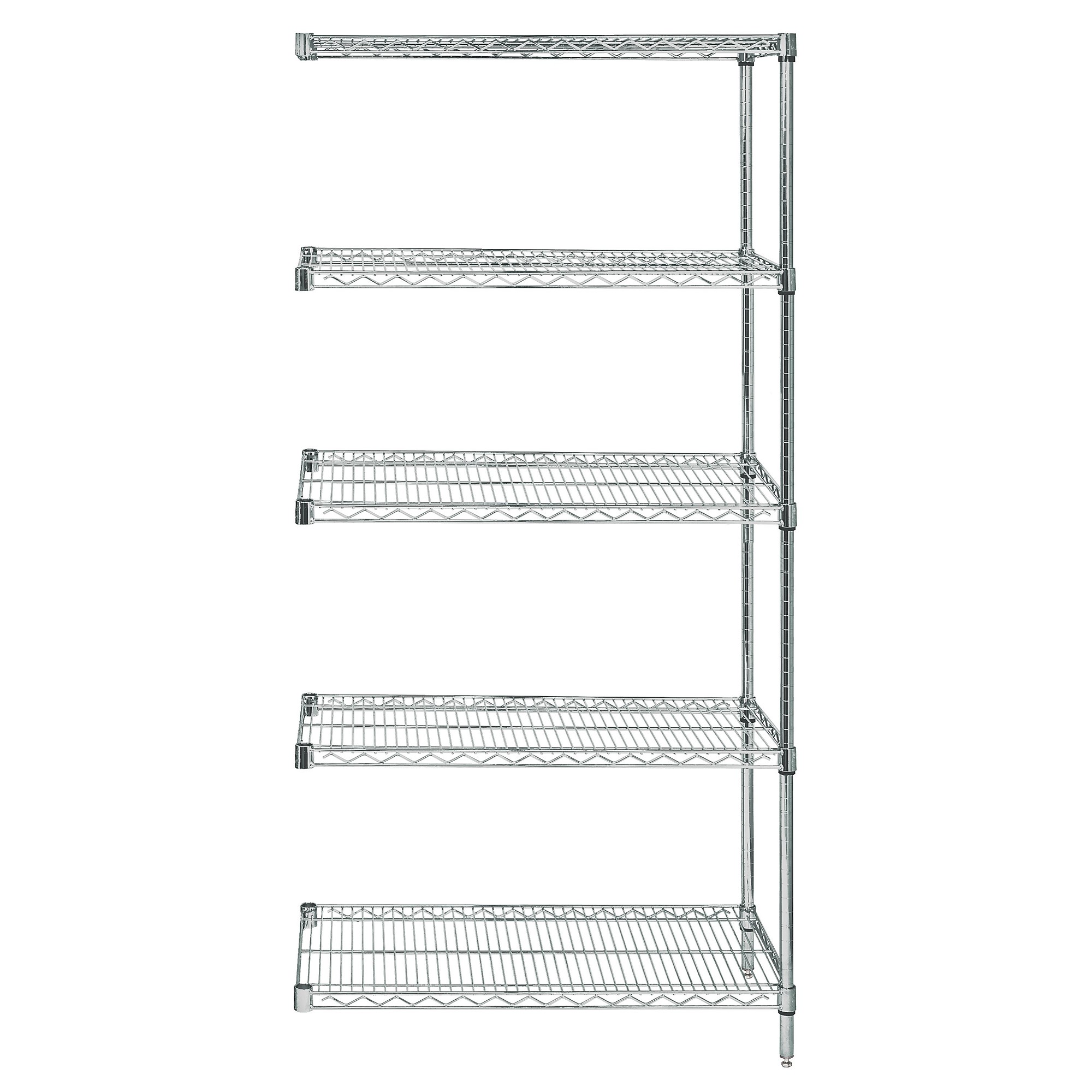 Quantum, Wire 5 Shelf Add-On Kit Stainless 74in., Height 74 in, Width 21 in, Depth 36 in, Model# AD74-2136S-5