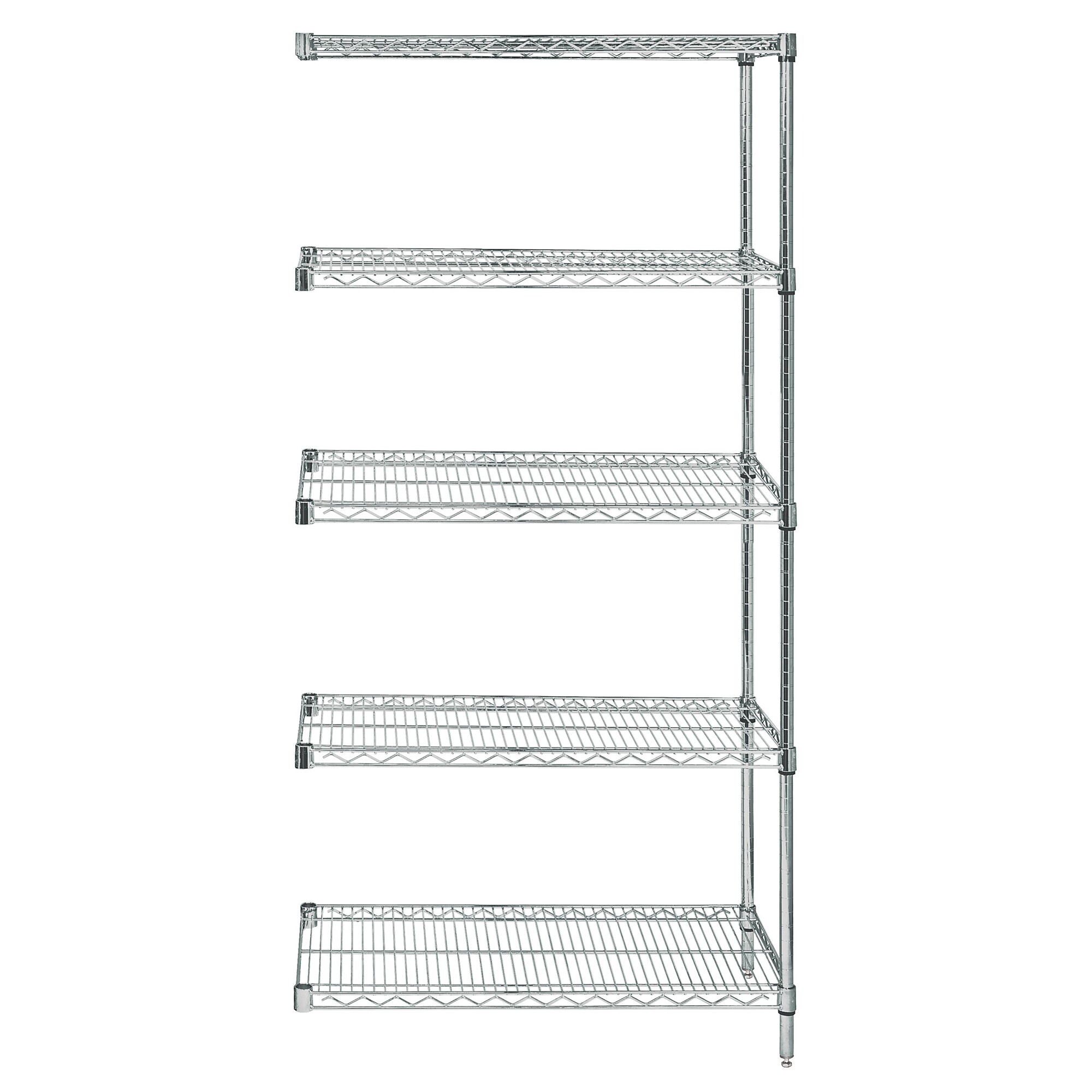 Quantum Storage, Wire 5 Shelf Add-On Kit Stainless 86in., Height 86 in, Width 24 in, Depth 36 in, Model# AD86-2436S-5
