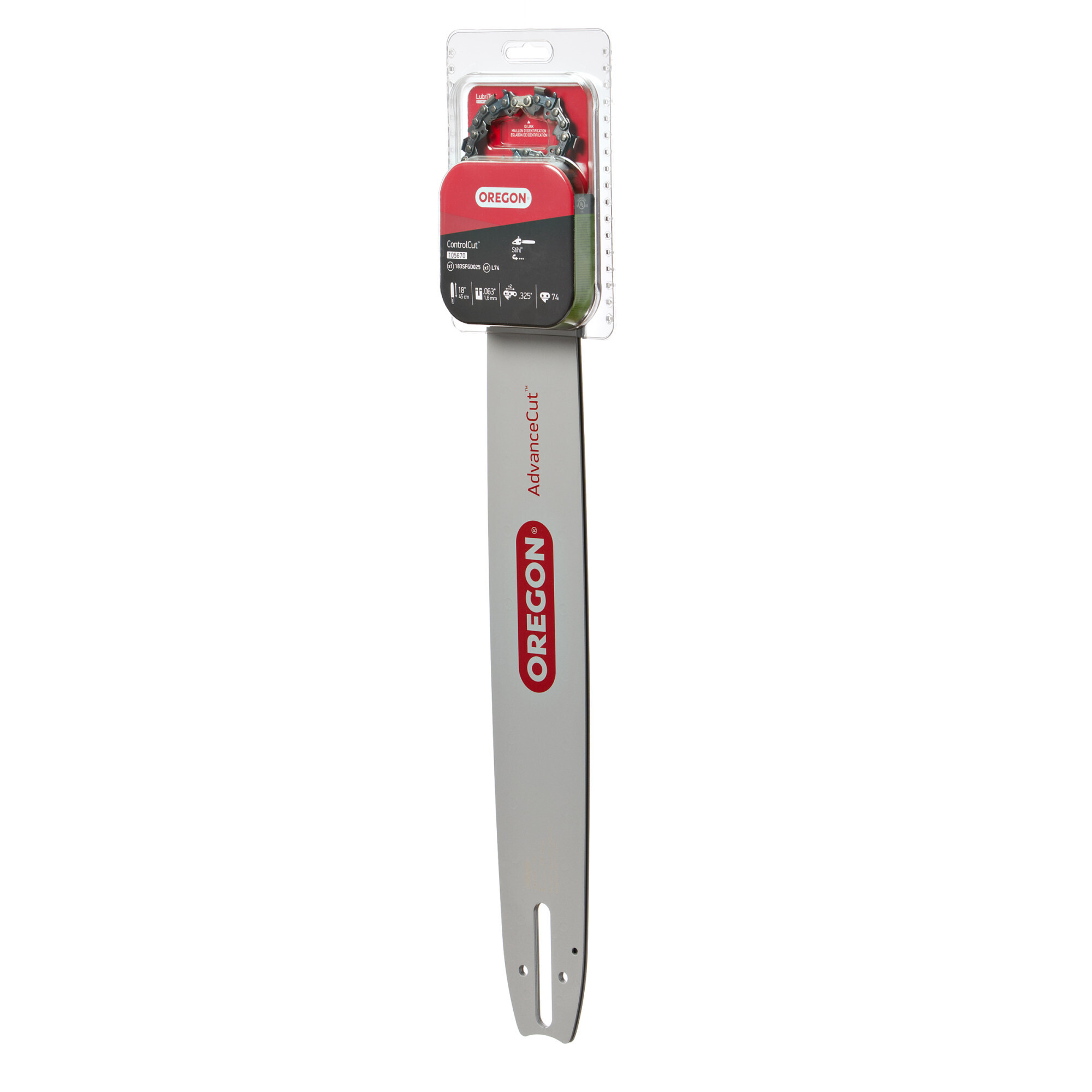 Oregon, 18in. Bar Chain Combo, Bar Length 18 in, Chain Pitch 0.325 in, Model# 22BPX074G/183SFGD025