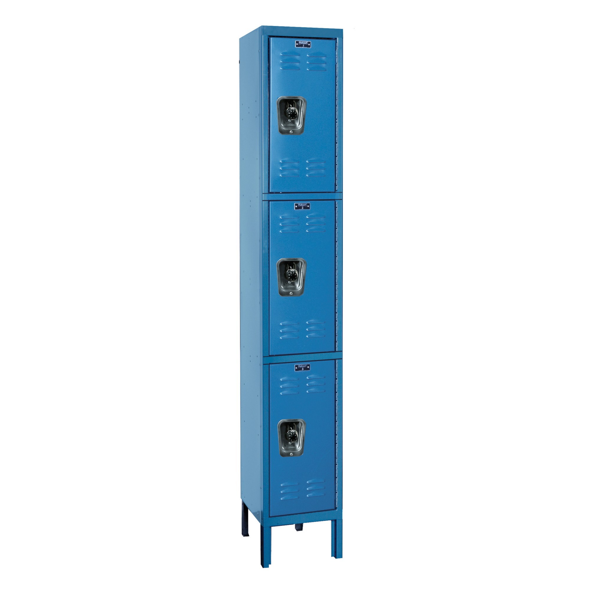 Hallowell, Triple Tier ReadyBuilt Locker, Height 78 in, Width 12 in, Color Blue, Model# URB1258-3A-MB