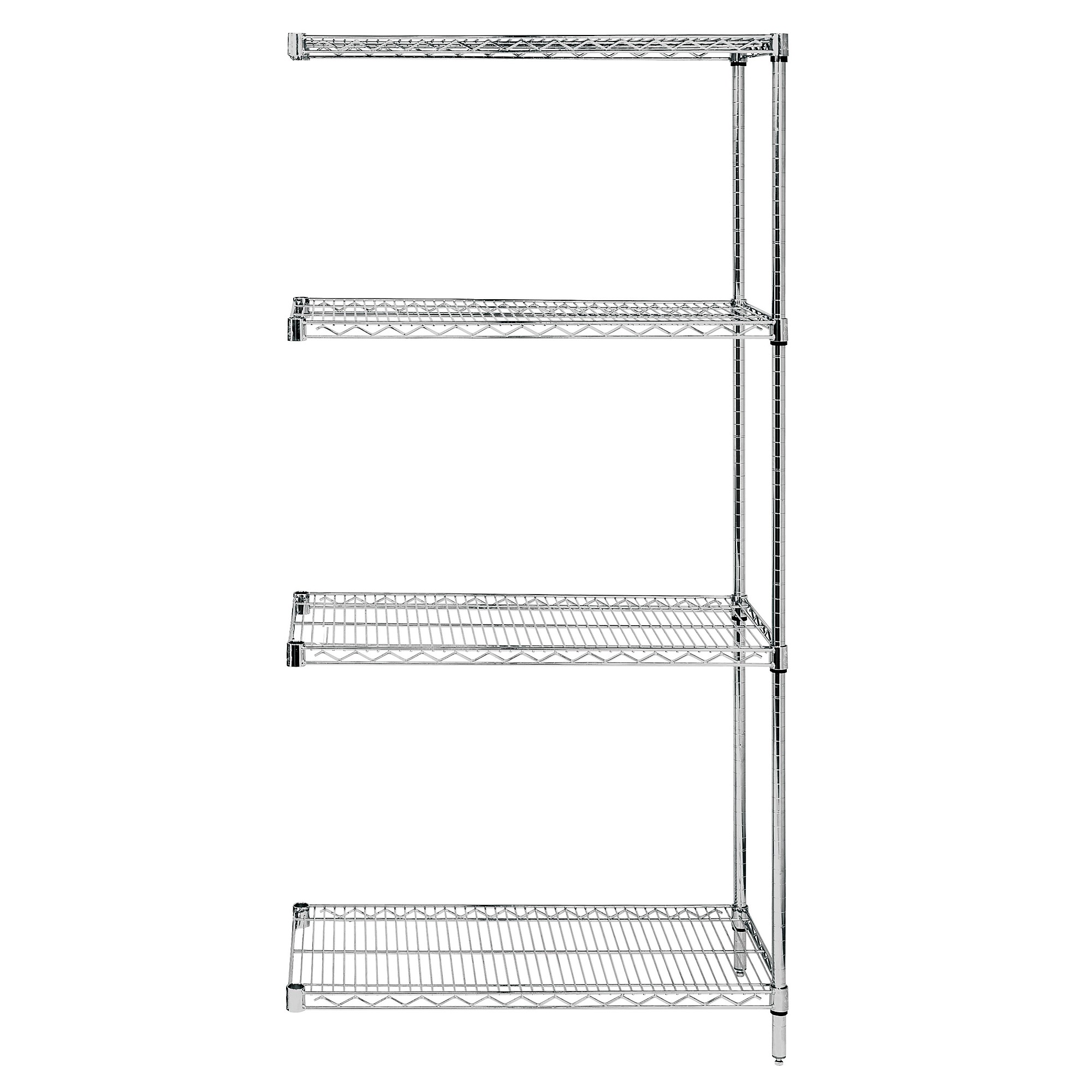 Quantum, Wire 4 Shelf Add-On Kit Stainless Steel 86in., Height 86 in, Width 30 in, Depth 60 in, Model# AD86-3060S