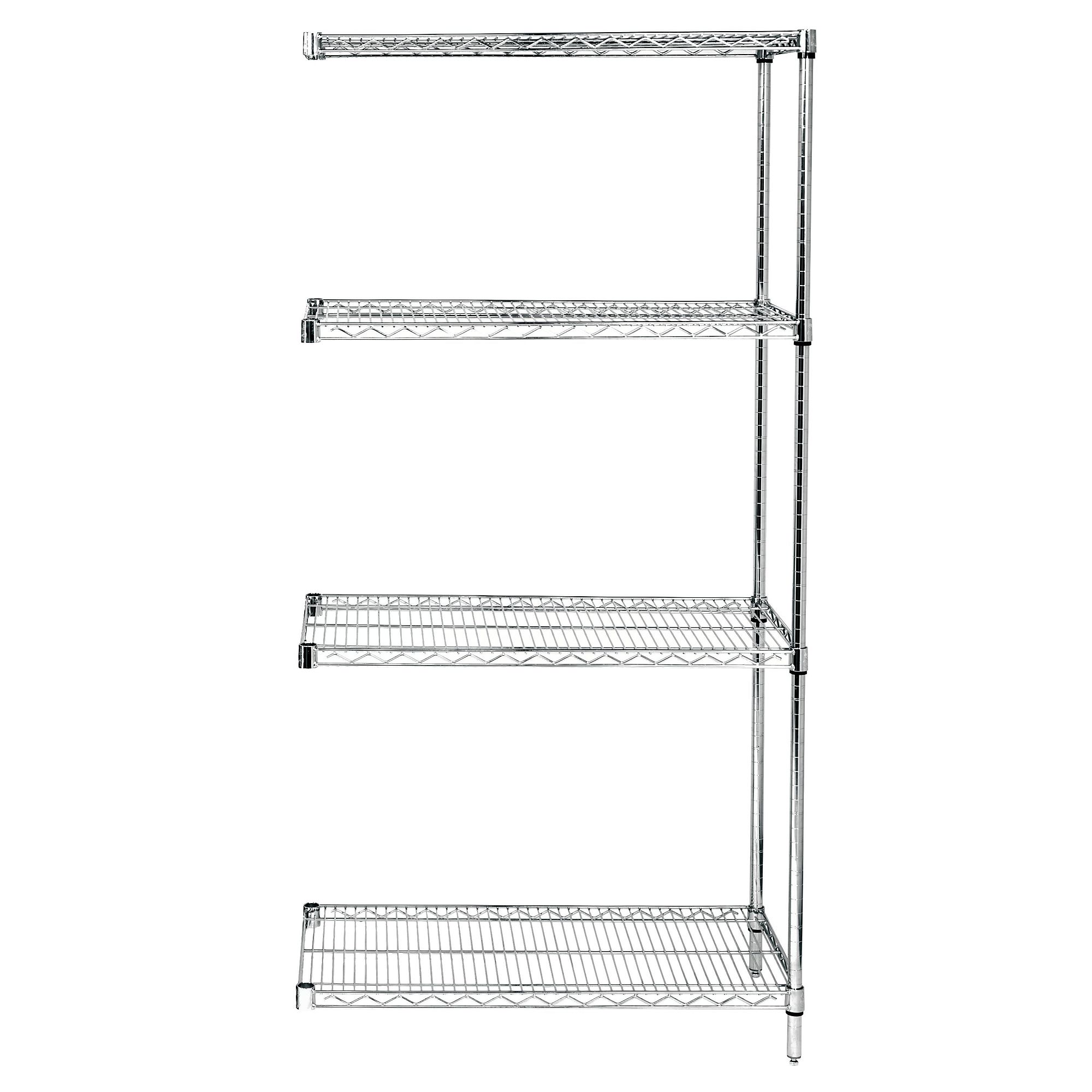 Quantum, Wire 4 Shelf Add-On Kit Chrome 63in., Height 63 in, Width 12 in, Depth 36 in, Model# AD63-1236C