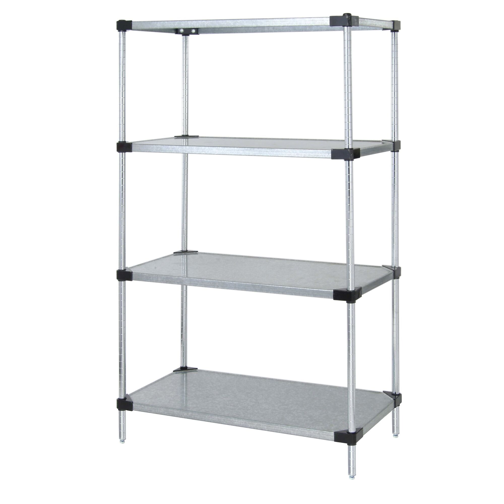 Quantum Storage, Galvanized 4 Solid Shelf Starter Kit 54in., Height 54 in, Width 24 in, Depth 54 in, Model# WR54-2454SG