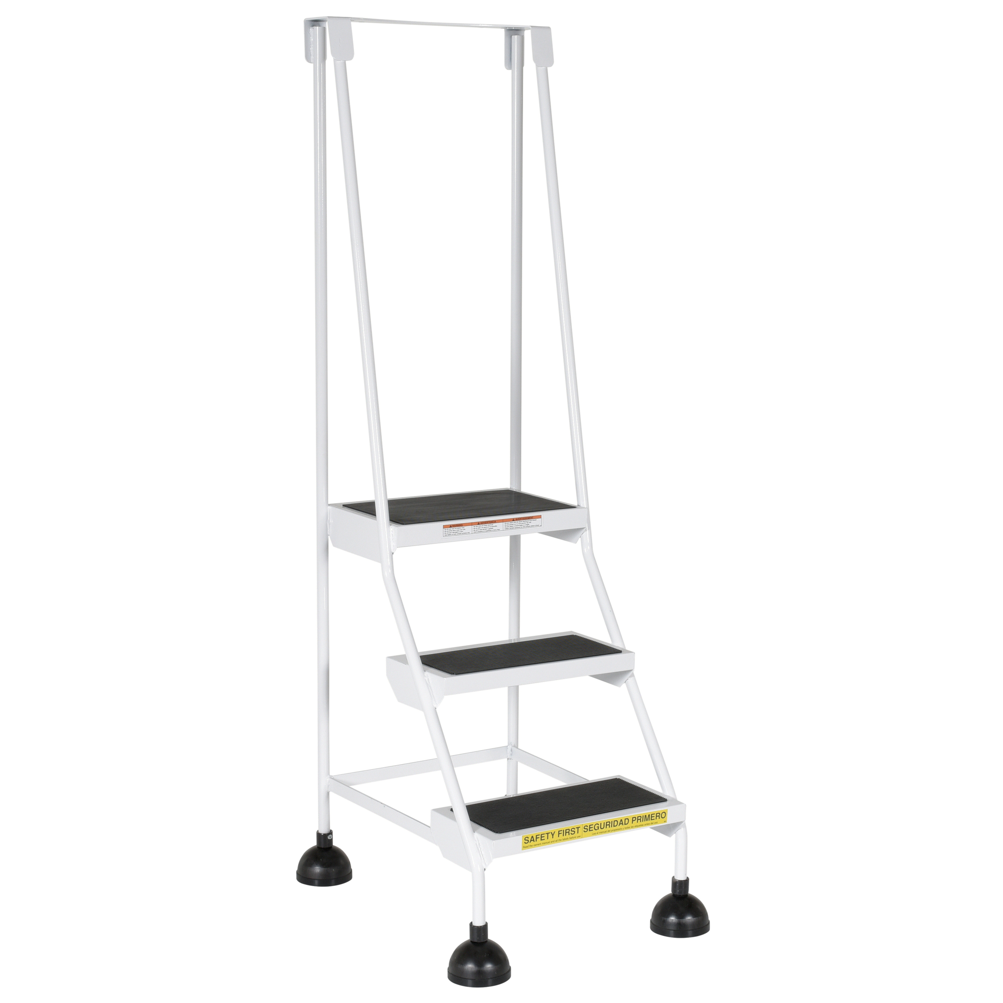 Vestil, 3 step spring loaded ladder white, Overall Height 63.438 in ...