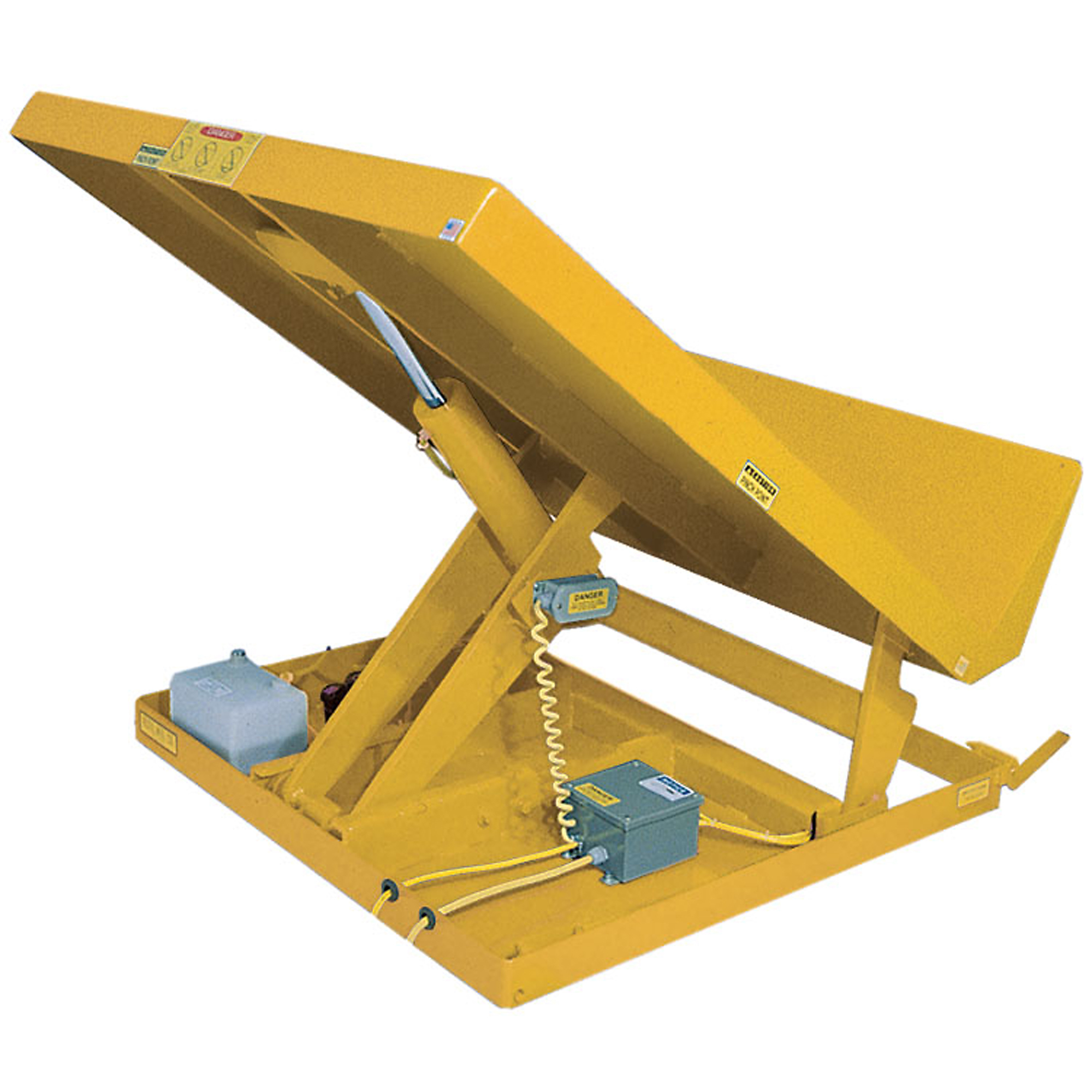 Vestil Lift Table - 48in. x 48in., 208V, 3-Phase, 2000-Lb. Capacity, 8in. Lowered Height, 14.75in. Raised Height, Yellow, Model# UNI-4848-2-YEL-208-3