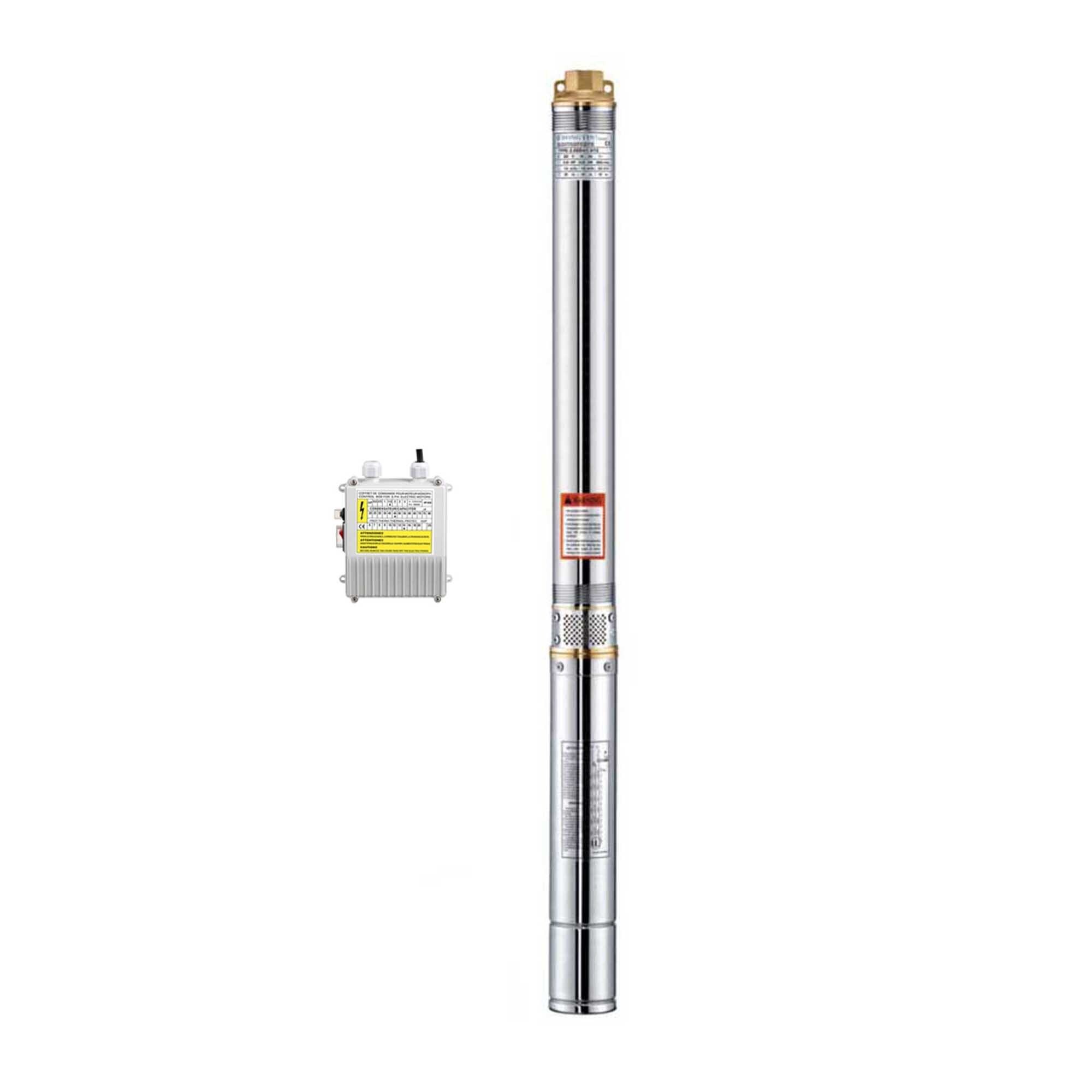 Gol Pumps, 3.5in. 3-Wire Deep Well Submersible Pump, Max. Flow 1890 GPH, Horsepower 1-1/2 HP, Port Size 1.5 in, Model# 3.5SDM6/10