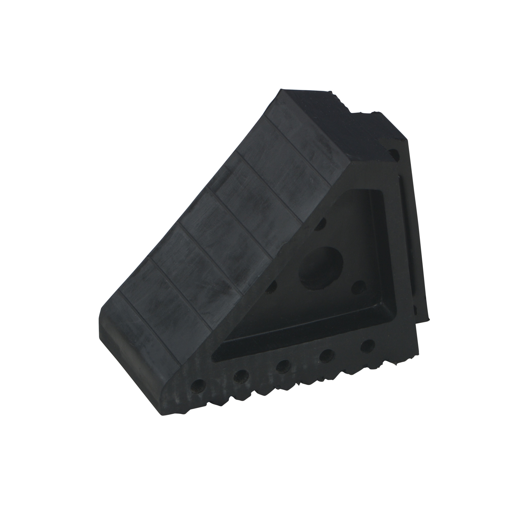 Vestil Wheel Chock w/ Handle, Rubber, 4in. x 6 in., Model RWC5