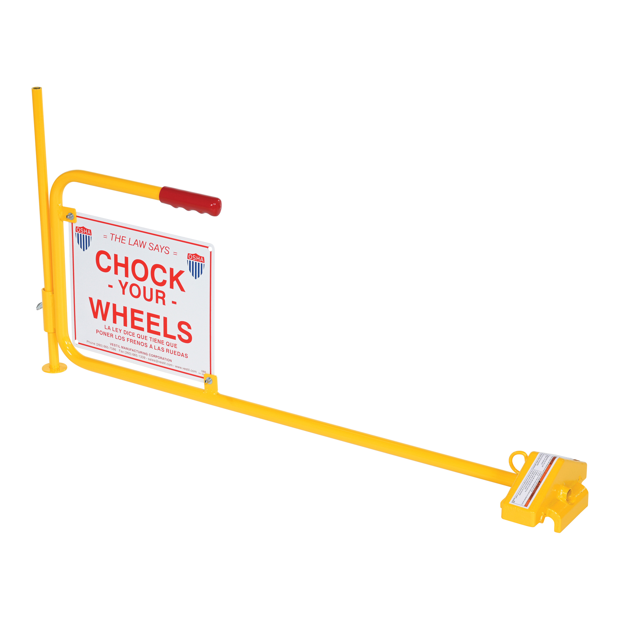 Vestil Flag Rail Chock - Adjustable Height, 40.0625in. x 20.125in., Steel, Model# FRC-2