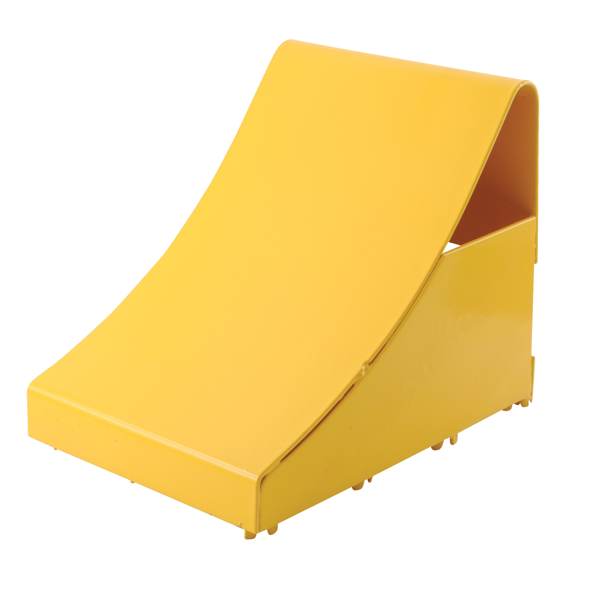 Vestil Steel Wheel Chock - 11in. x 8in. x 9in., Saw Tooth Bottom, Yellow, Model# FAB-11