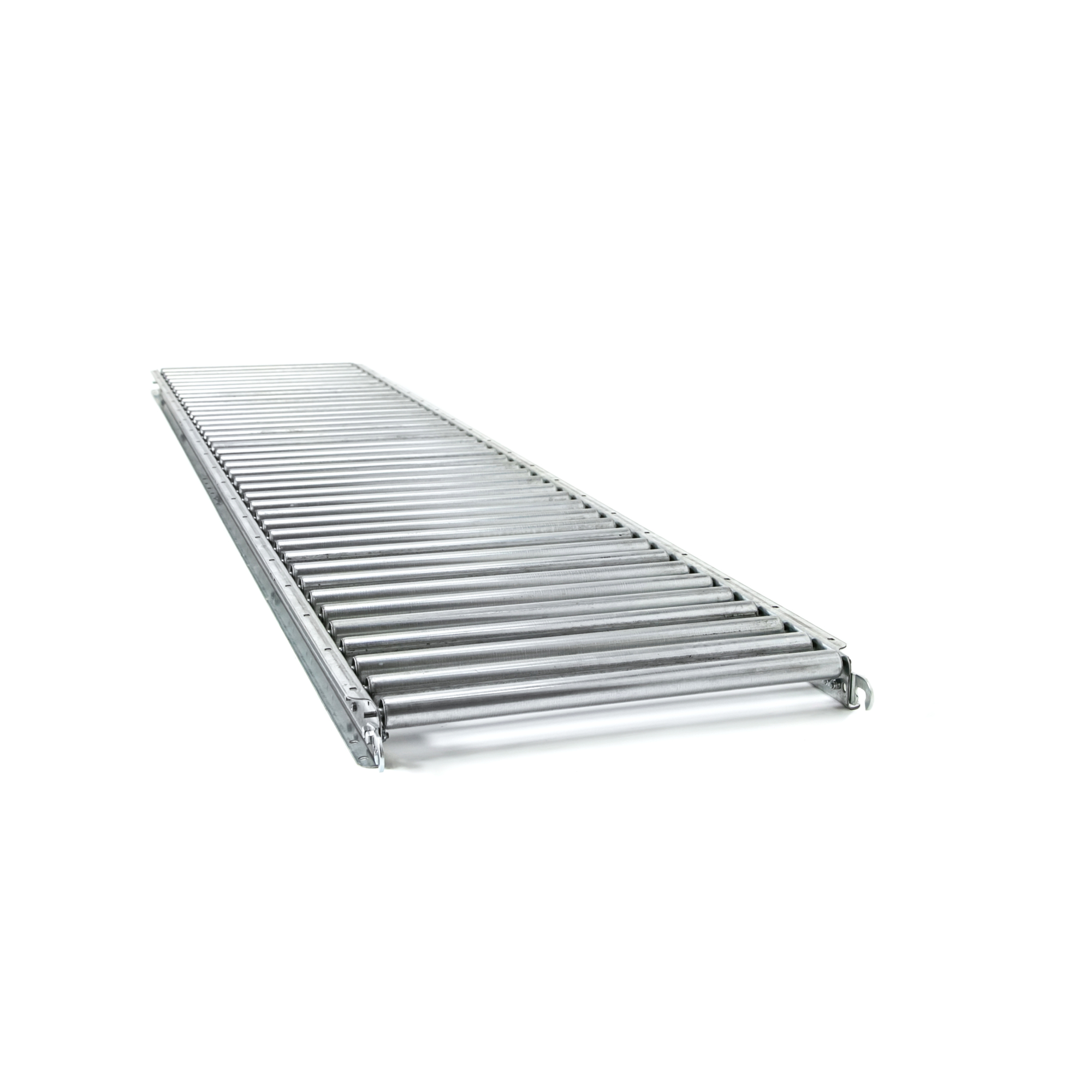 Unex, 24in.W Gravity Conveyor 10ft. long 3in. Roller Centers 1.38in. Dia, Capacity 500 lb, Conveyor Length 120 in, Model# 24JRSGS30X10