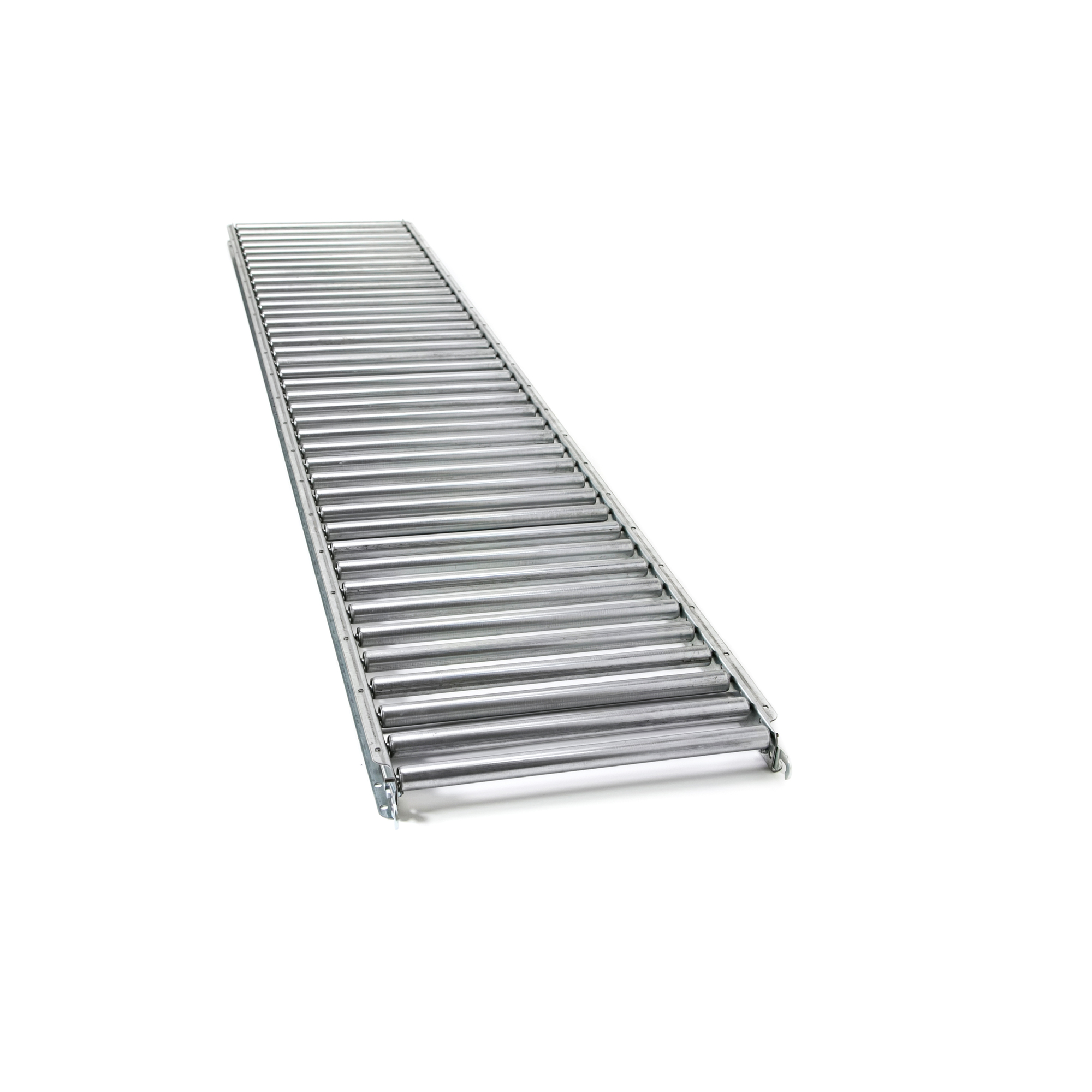 Unex, 18in.W Gravity Conveyor 10ft. long 4.5in. Roller Centers 1.38in. Dia, Capacity  500 lb, Conveyor Length 120 in, Model# 18JRSGS4.5X10