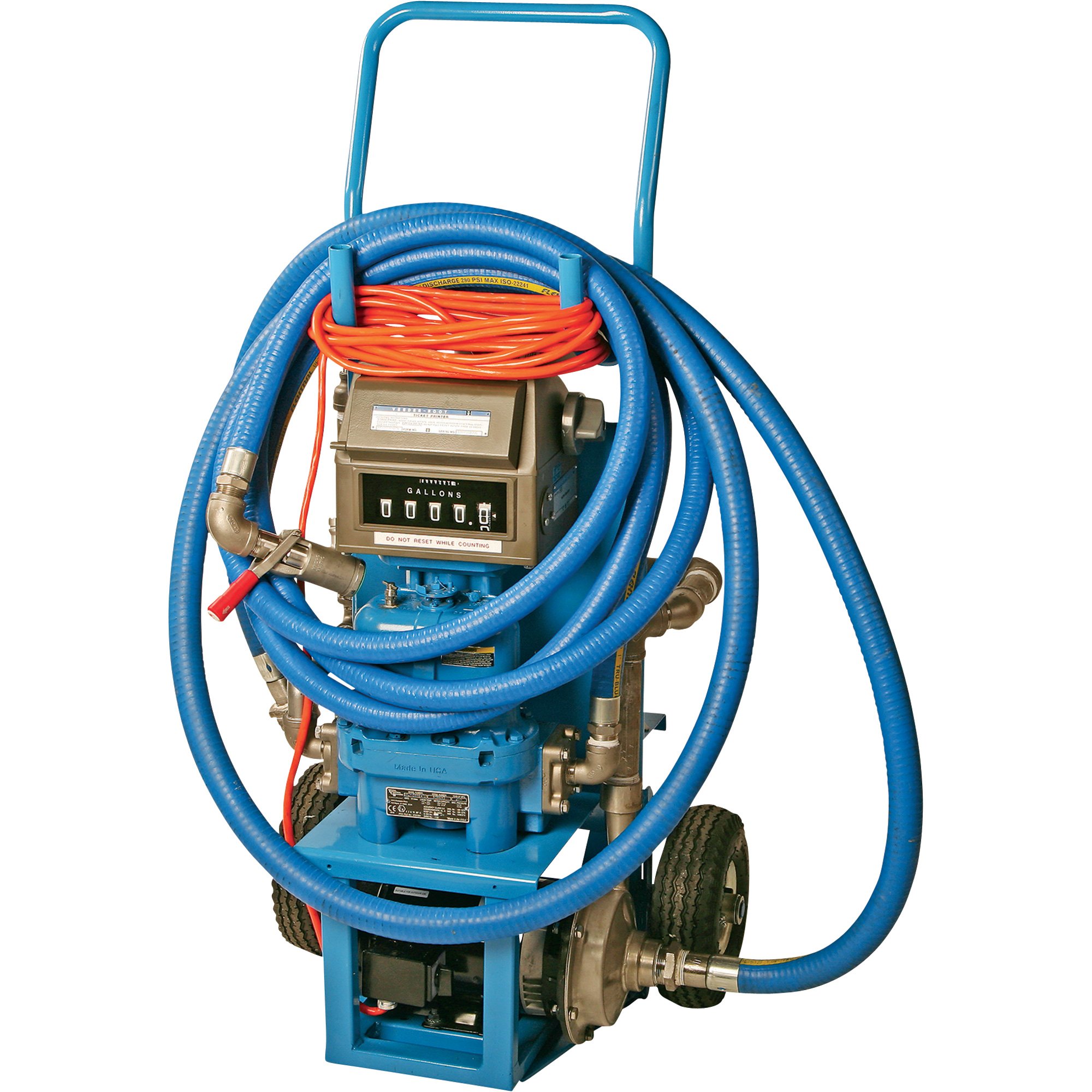 LiquiDynamics DEF Transfer Cart with Weights and Measures Meter — 30GPM Pump