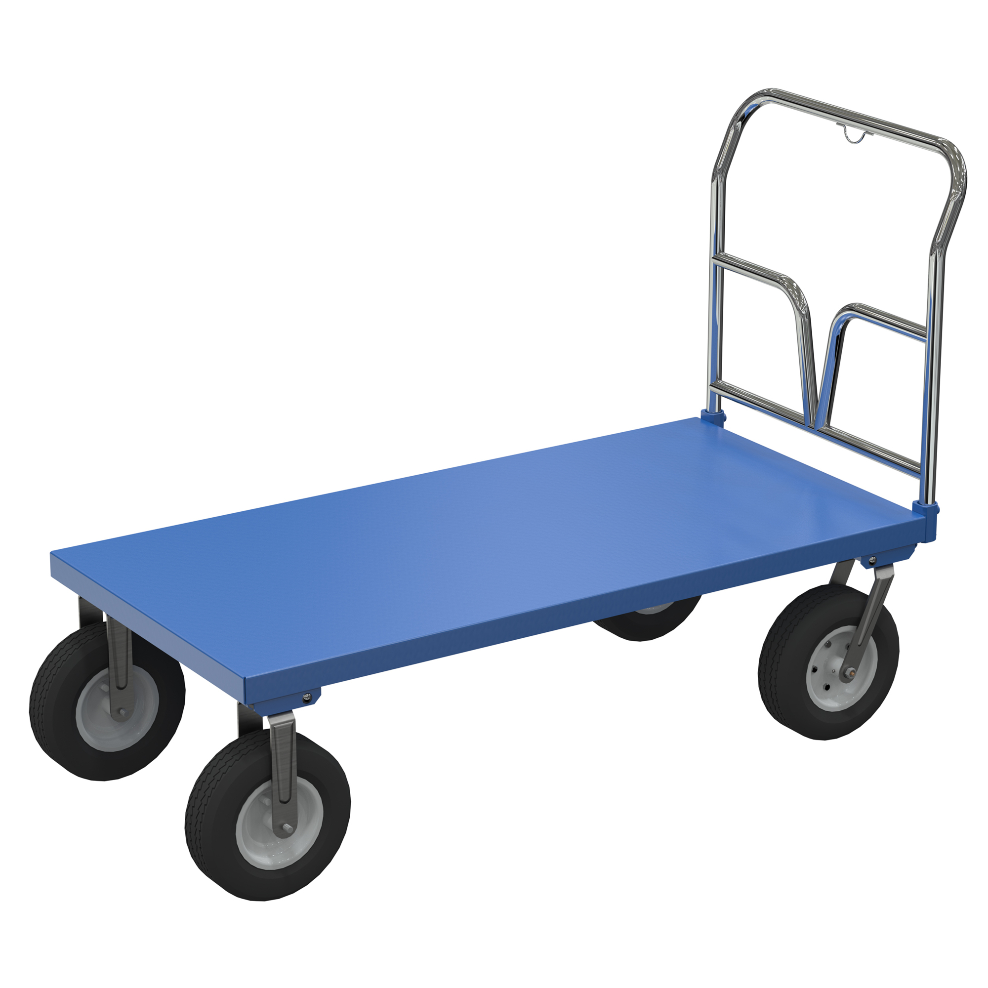 Vestil Pneumatic Tire Platform Cart - 60in. x 30in., 1500-Lb. Capacity, Removable Handle, Model# PNU-3060