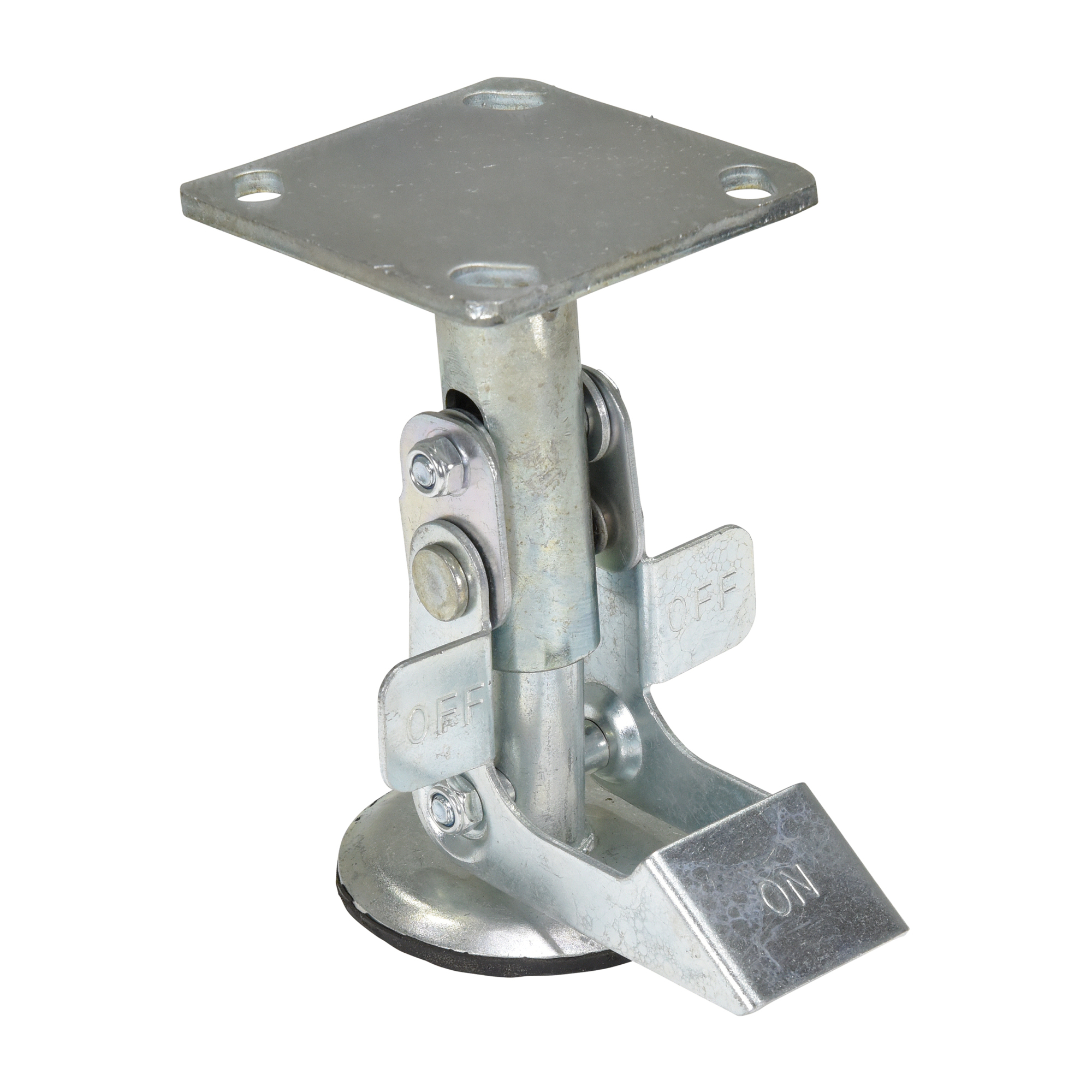 Vestil Steel Top Mount Floor Lock - 6in. to 7in. Height, Spring-Loaded Pad, Silver, Model# FL-LK-5EG