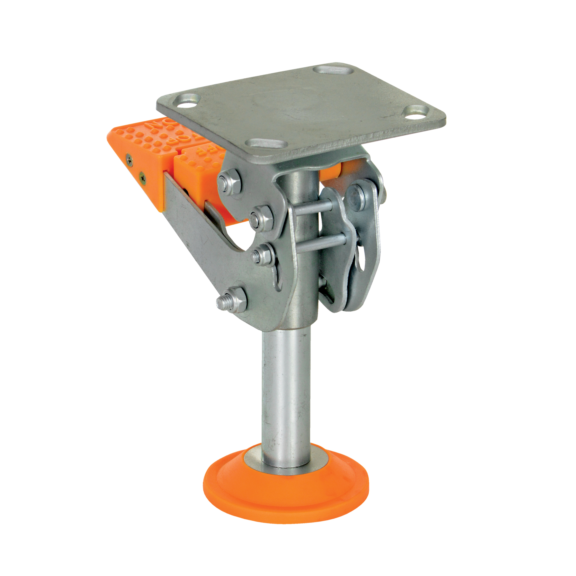Vestil Steel Floor Lock - 8.938in. Retracted Height, 9.438in. Extended Height, Silver, Model# FL-LKH-8