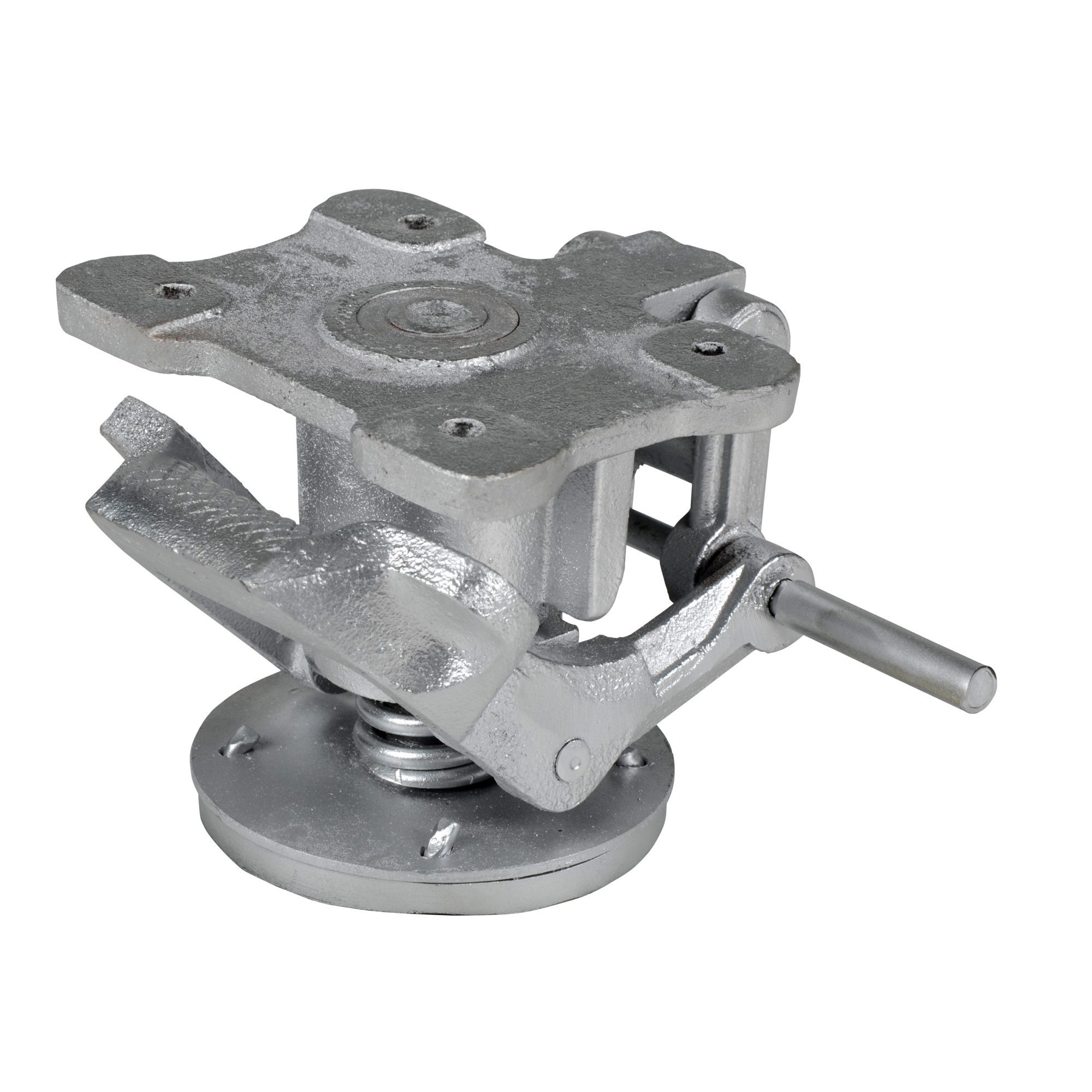 Vestil Steel Top Mount Floor Lock - 4.5in. Retracted Height, 5.63in. Extended Height, Silver, Model# FL-LK-5X