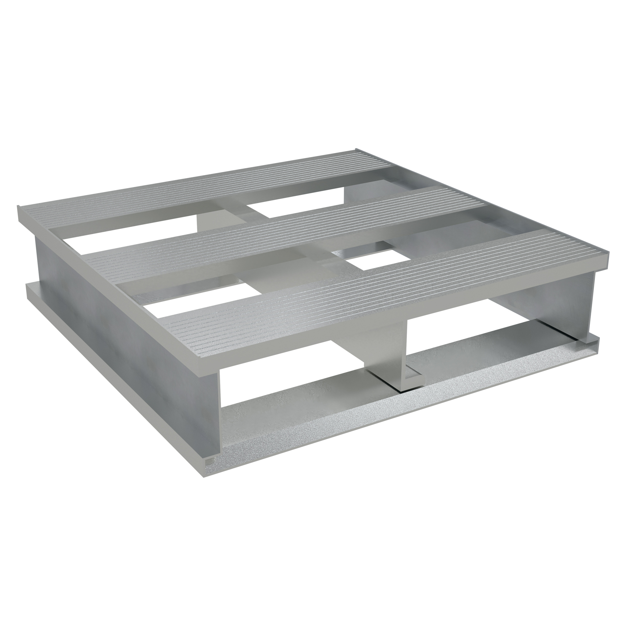 Vestil Heavy-Duty Aluminum Half Pallet - 24in. x 24in. x 6in., Open Design, Two-Way Fork Openings, Model# AP-2424