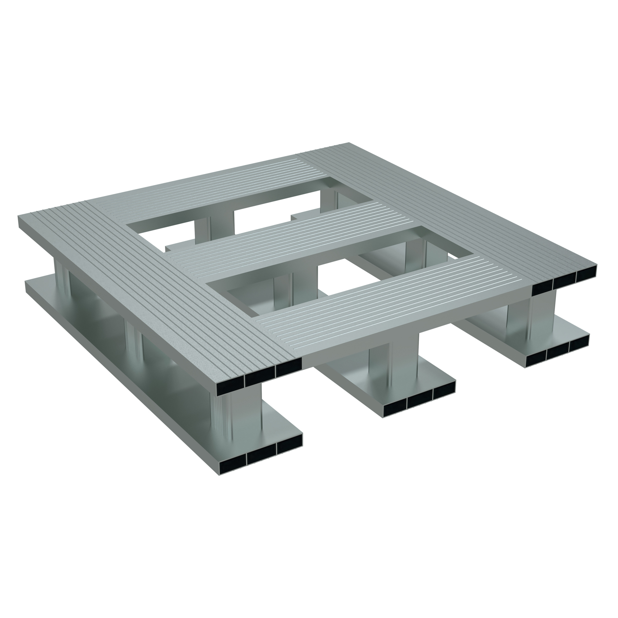 Vestil Aluminum Half Pallet - 24in. x 24in., 4000 Lb. Capacity, Skid Bottom, Model# AP-2424-SB