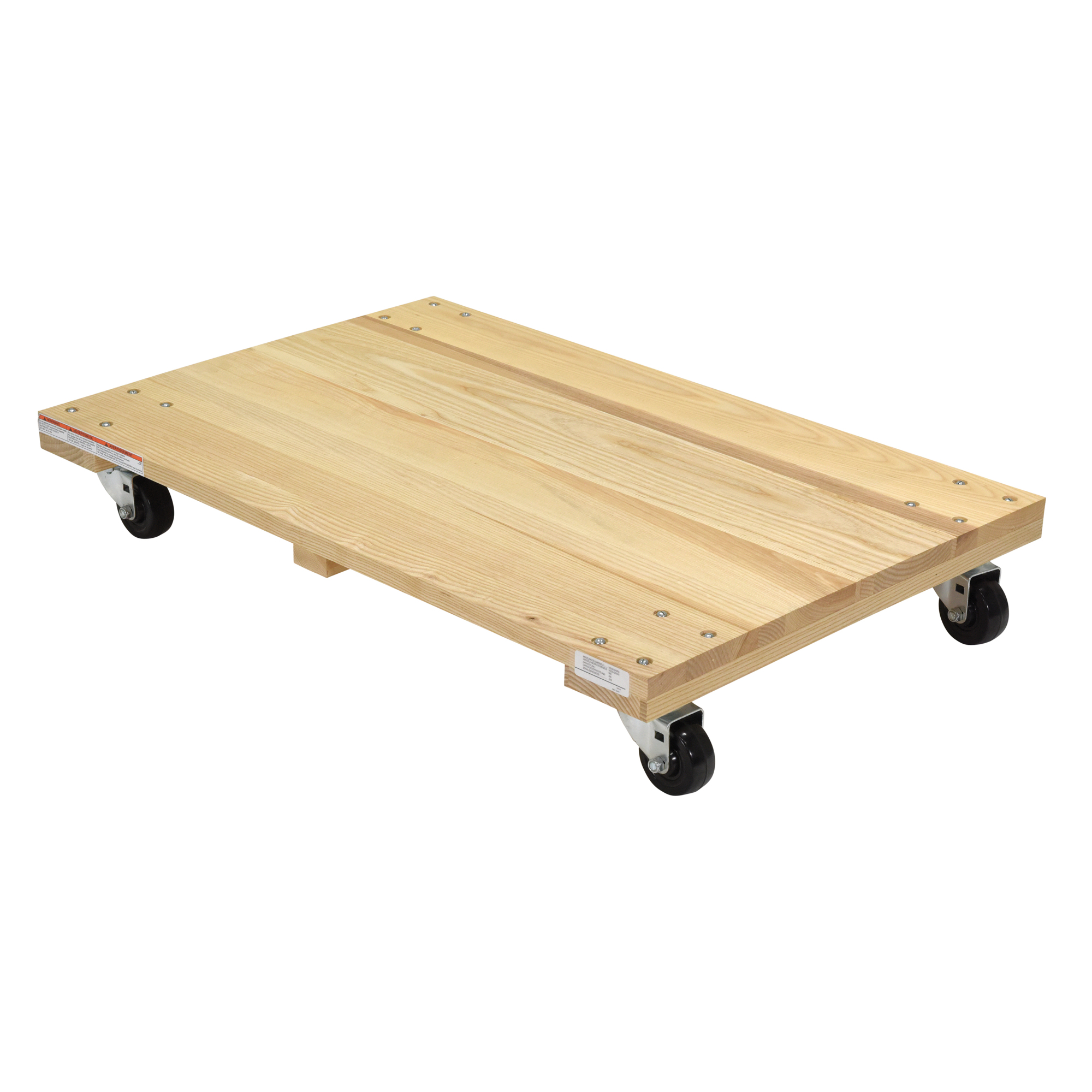 Vestil Solid Deck Hardwood Dolly - 24in. x 36in., 900-Lb. Capacity, Non-Marking Casters, Model# HDOS-2436-9-NM