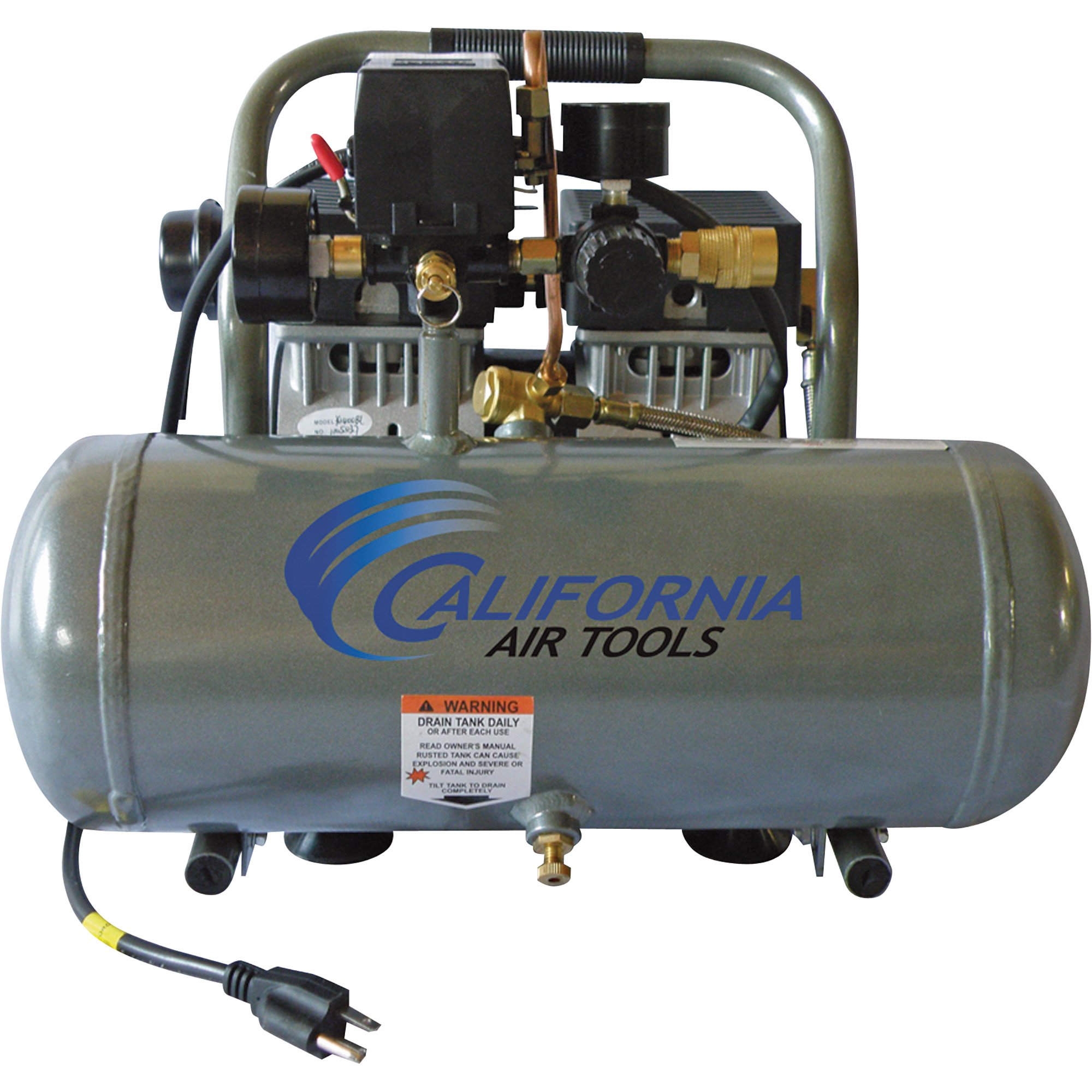 California Air Tools Ultra Quiet, Oil-Free Air Compressor — 1 HP, 1.6-Gallon, Model# 1610A