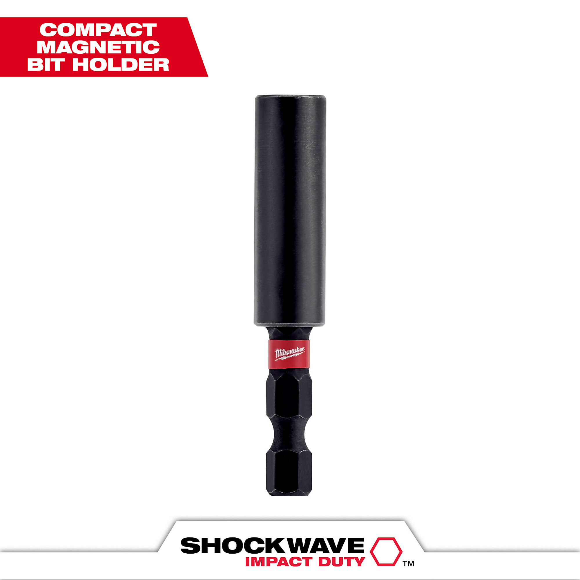 Milwaukee Shockwave Impact Duty Magnetic Bit Tip Holder, 2.36in., 1/4in. Hex, Model# 48-32-4502