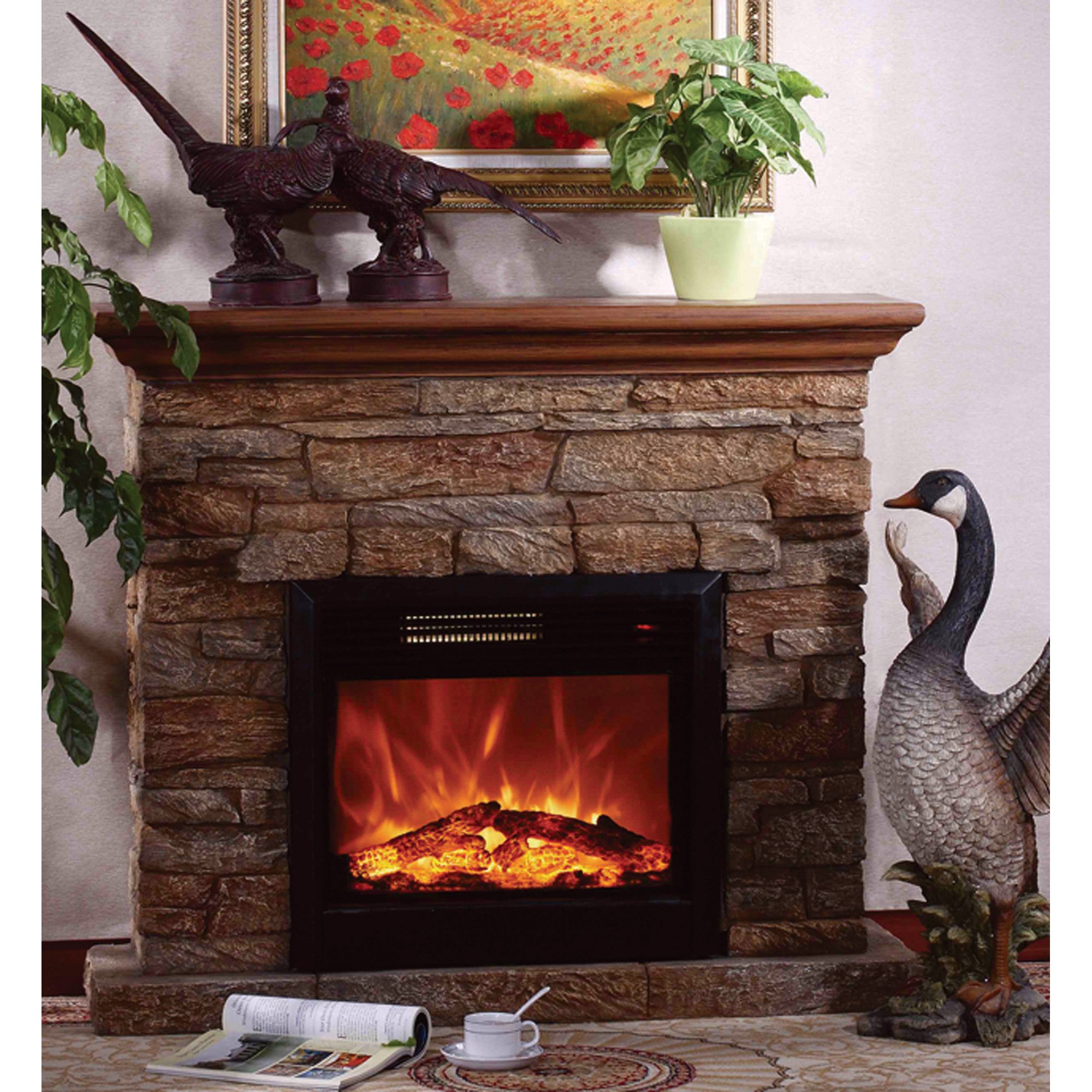 Please see replacement Item# 52731. Unifire Electric Vent-Free Fireplace  with Mantel — 4800 BTU, Model# WF01514 | Northern Tool