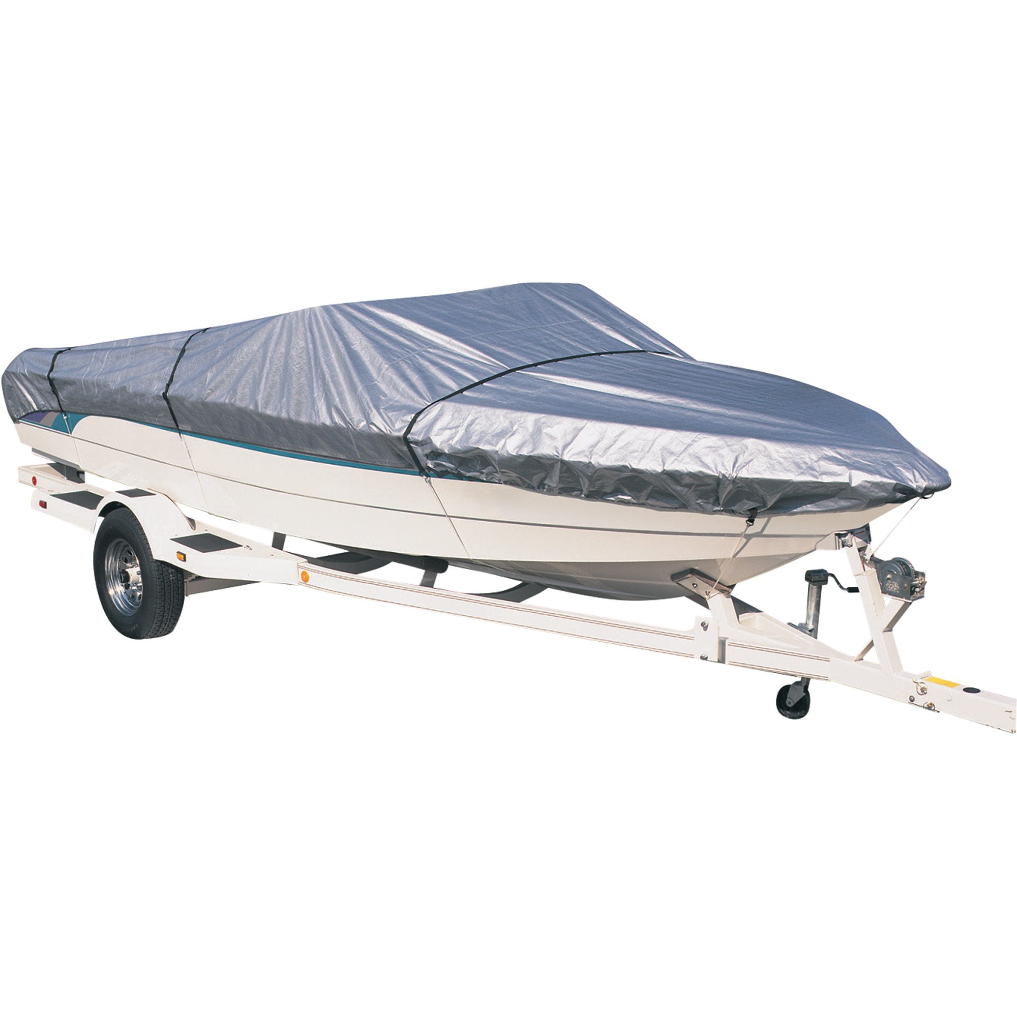 Waterproof PE Tarp Boat Cover for 14-16ft. V-hull Fishing Boats