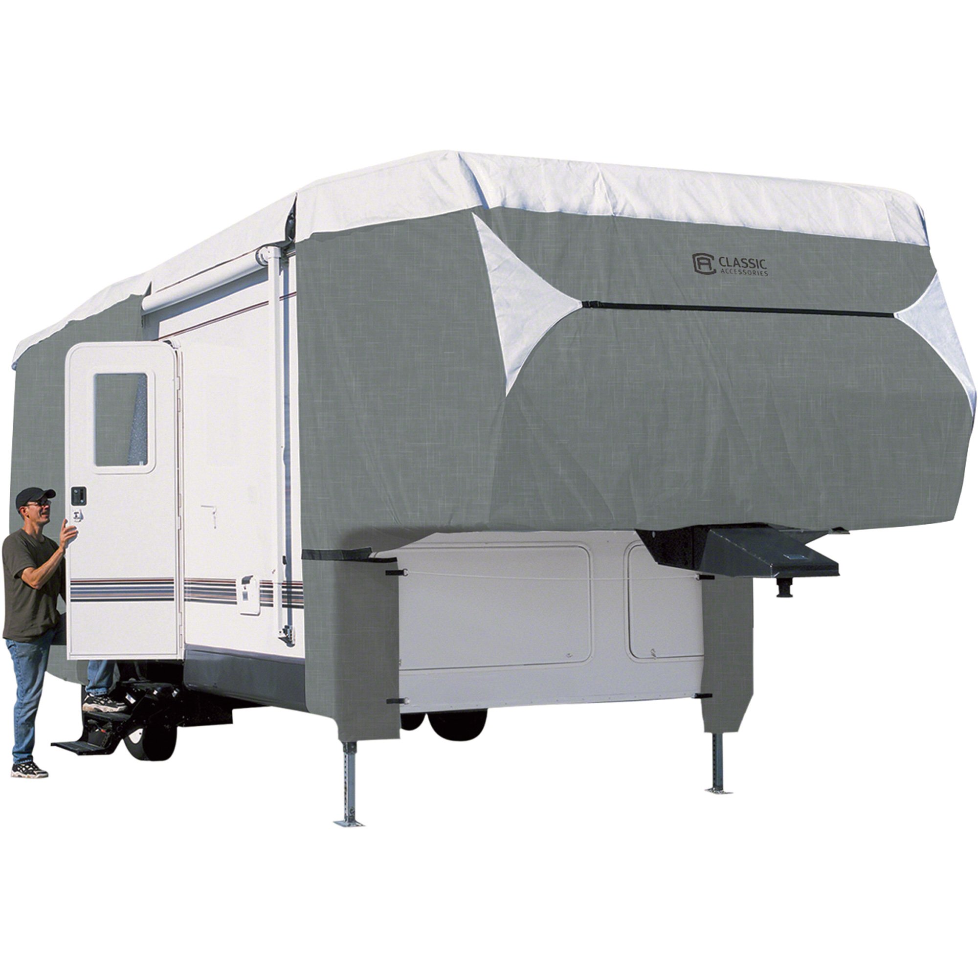 Classic Accessories OverDrive PolyPro Deluxe 5th Wheel Cover — Gray and  White, Fits x Model# 75663 Northern Tool