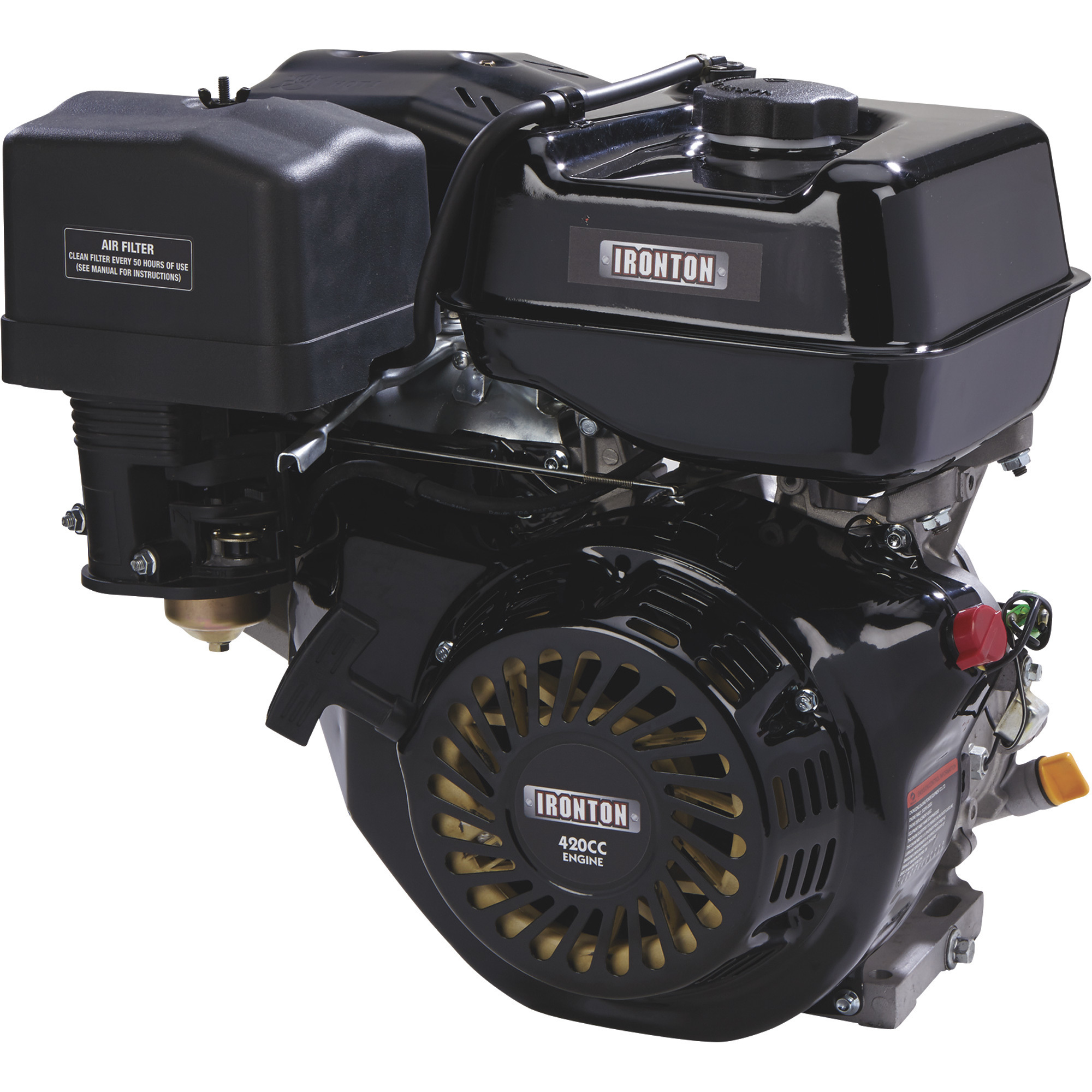 Ironton OHV Horizontal Engine, 420cc, 1in. (25.4mm) x 2 27/32in. (72 ...