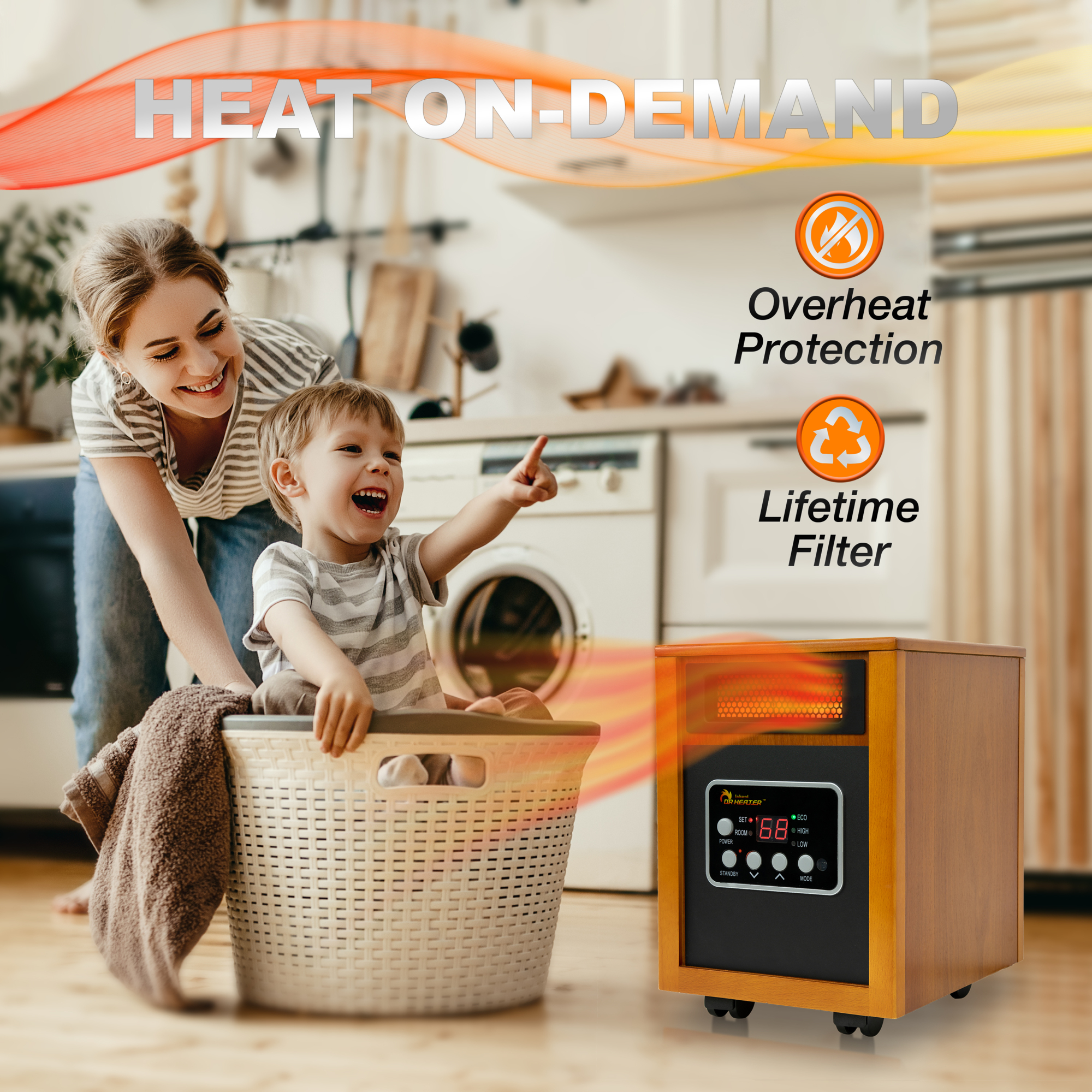 Dr. Infrared Heater, 1500 Watt Portable Space Heater, Heat Type Infrared,  Heat Output 5200 Btu/hour, Heating Capability 400 ft², Model# DR-968 | Northern  Tool