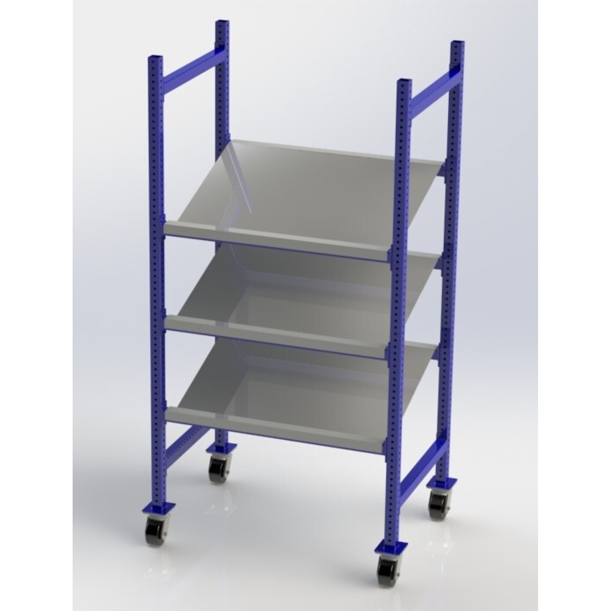 Unex Mobile Wheeled Gravity Flow Rack, 78in. x 36in. x 28in., Model# MCFTPS40283