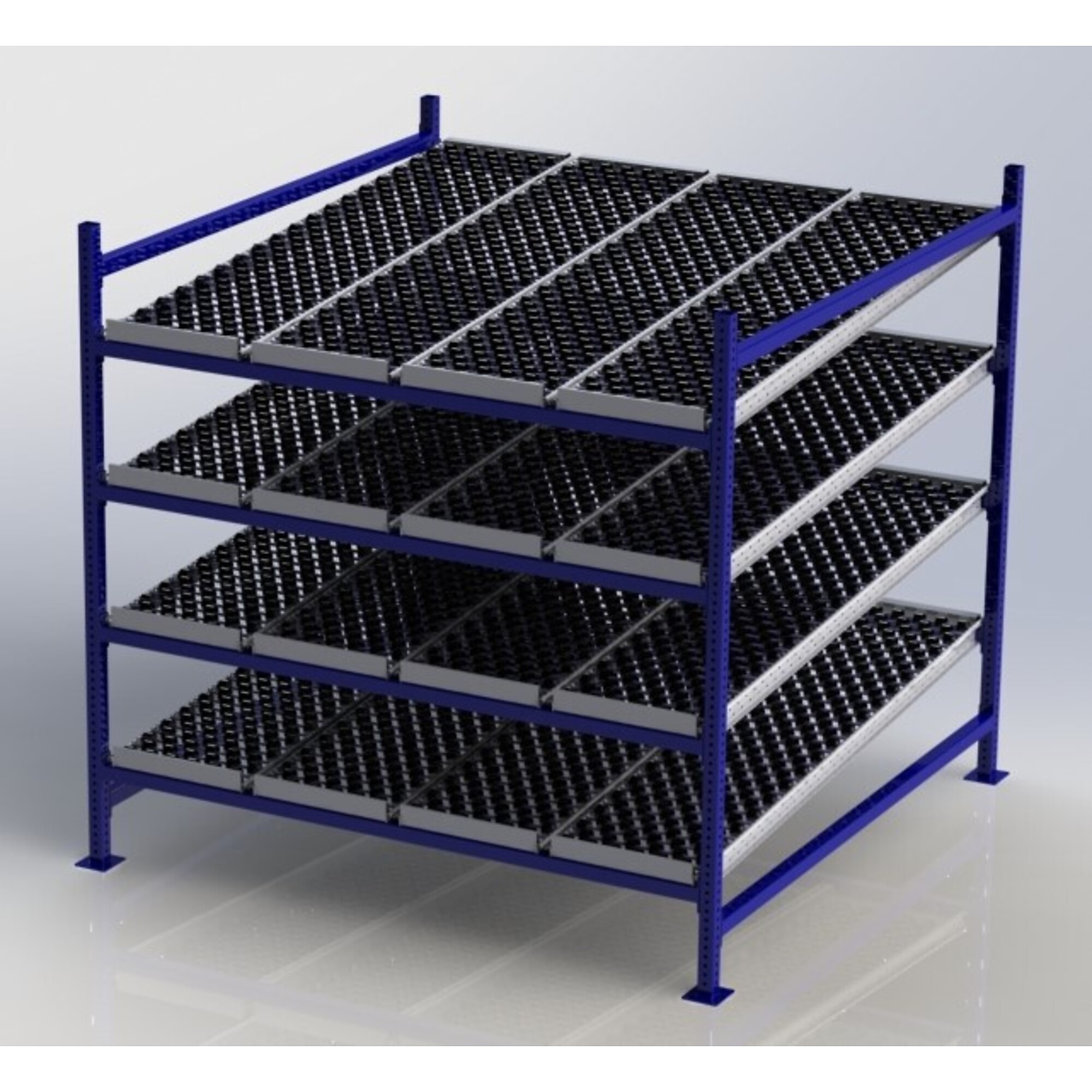 Unex, Gravity Flow Rack Starter, Overall Height 72 in, Width 72 in, Depth 72 in, Model# CF99SW72724-S