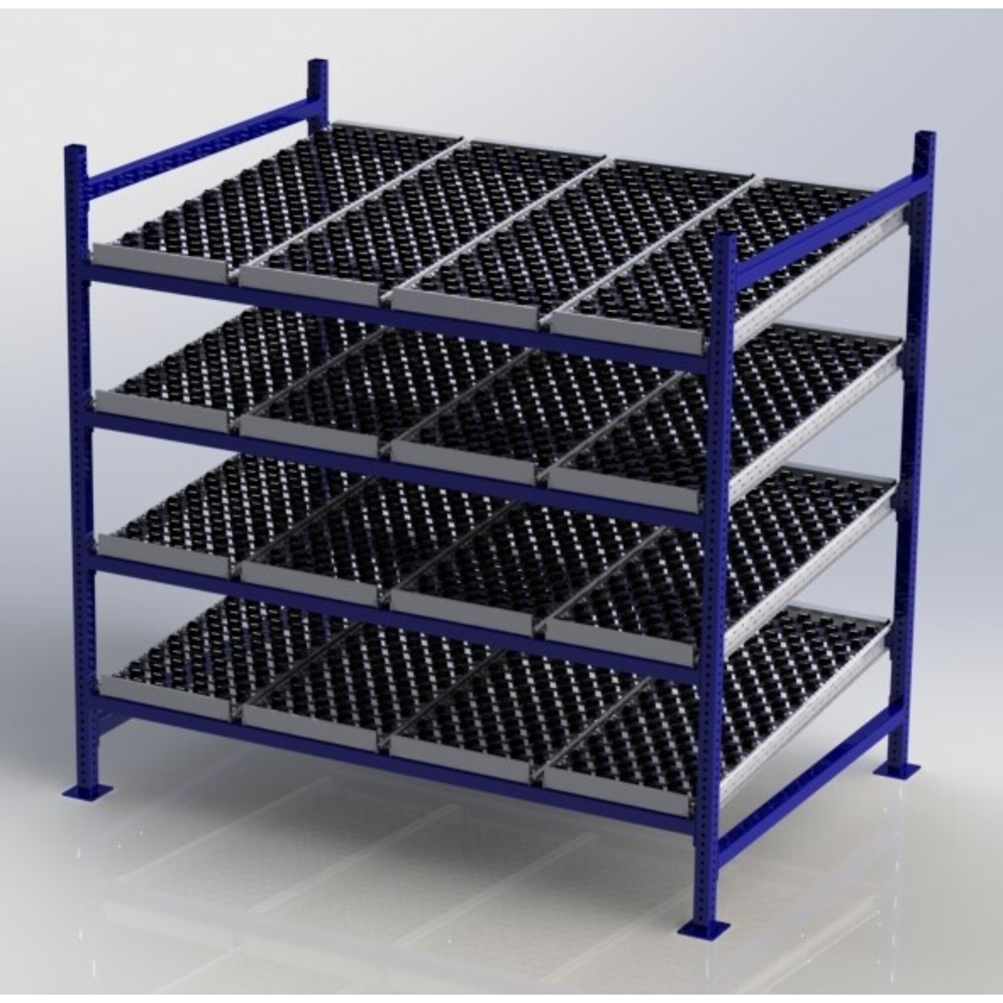 Unex, Gravity Flow Rack Starter, Overall Height 72 in, Width 72 in, Depth 48 in, Model# CF99SW72484-S