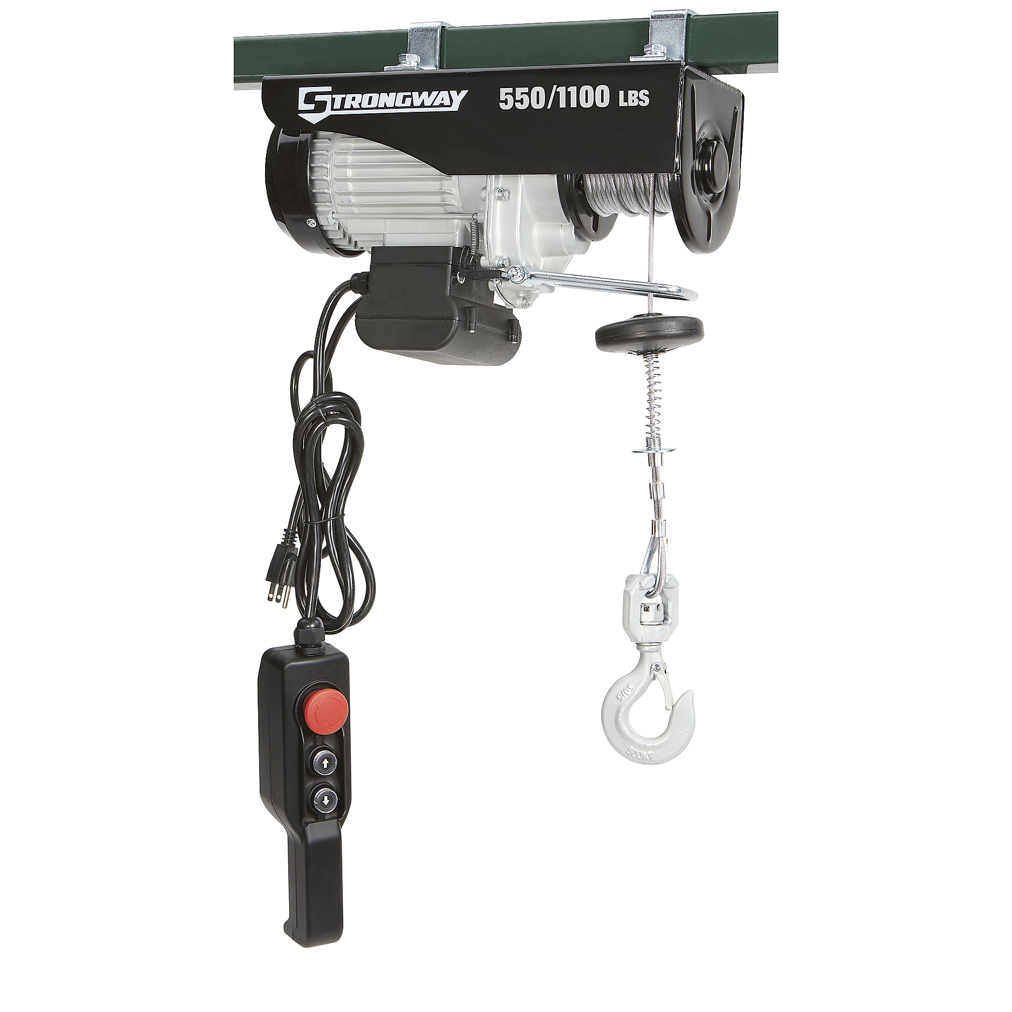 Strongway Electric Cable Hoist, 550-Lb. Single-Line Capacity/1100-Lb.  Double-Line Capacity, 38ft./19ft. Lift, Model# YT-250.500