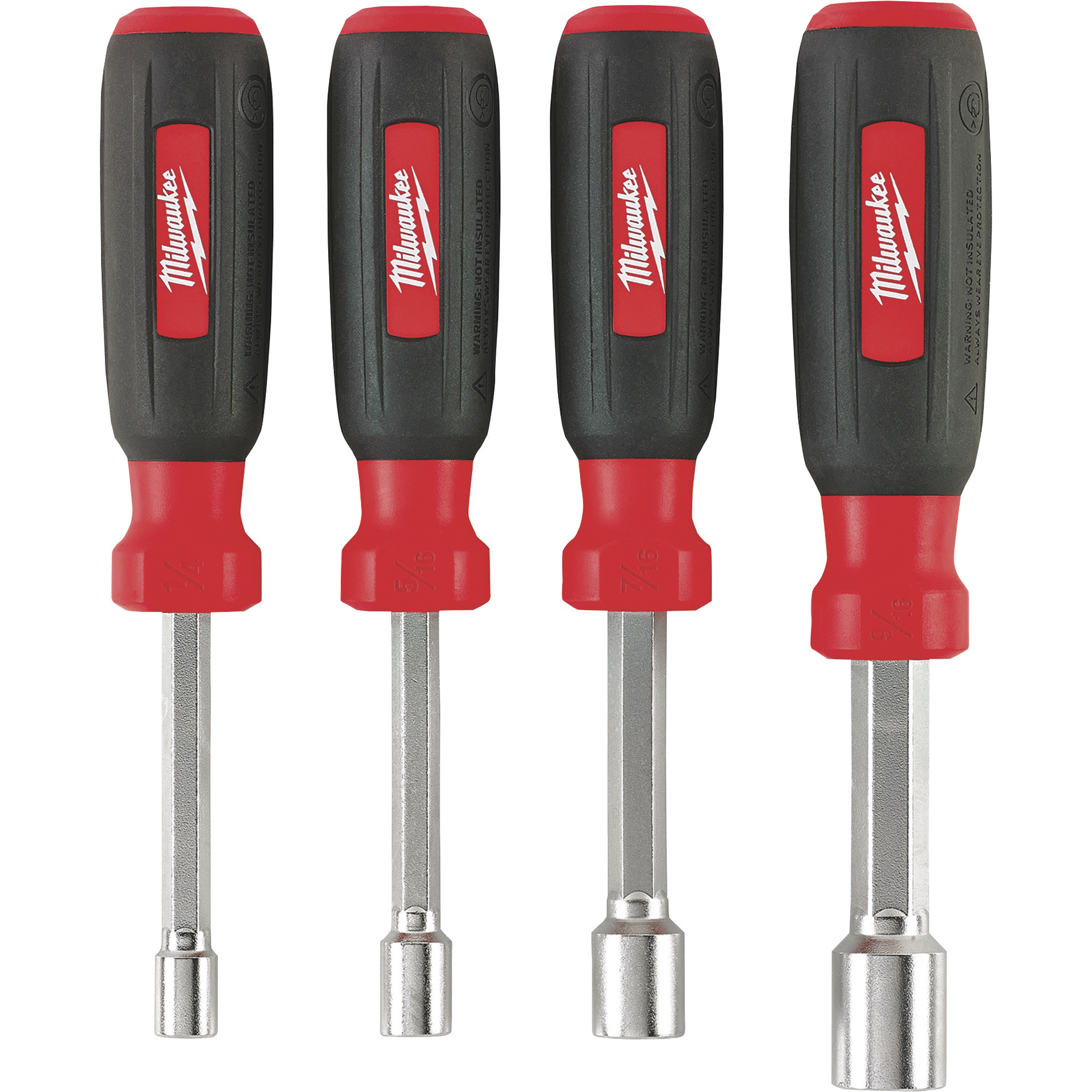 Milwaukee Hollow Shaft Nut Driver Set, 4Pc., SAE, Model 48222404